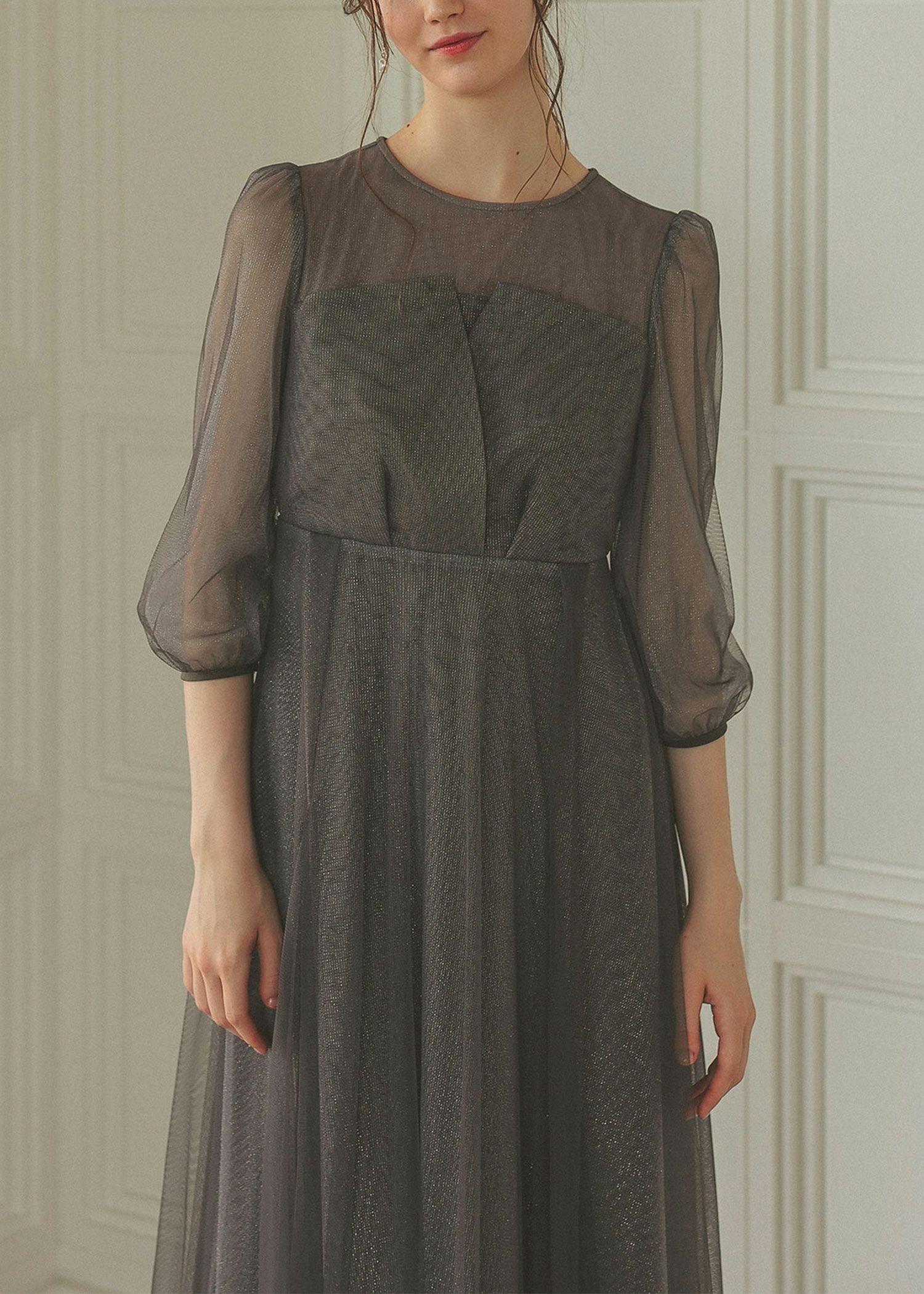 ビスチェ風トップス ラメチュールワンピースドレスのドレス|Dorry Doll