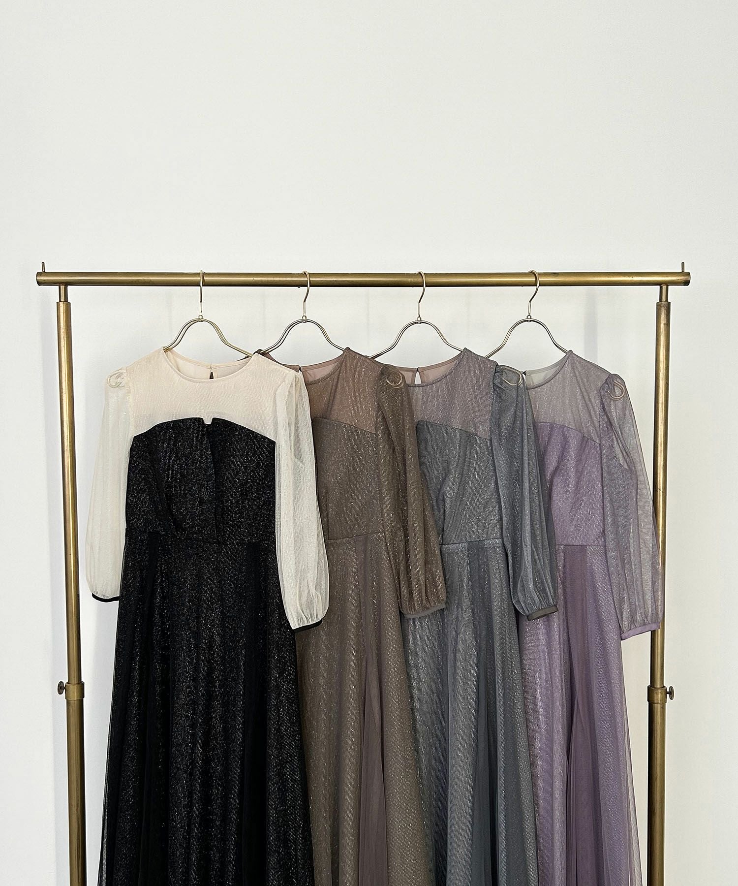 ビスチェ風トップス ラメチュールワンピースドレスのドレス|Dorry Doll