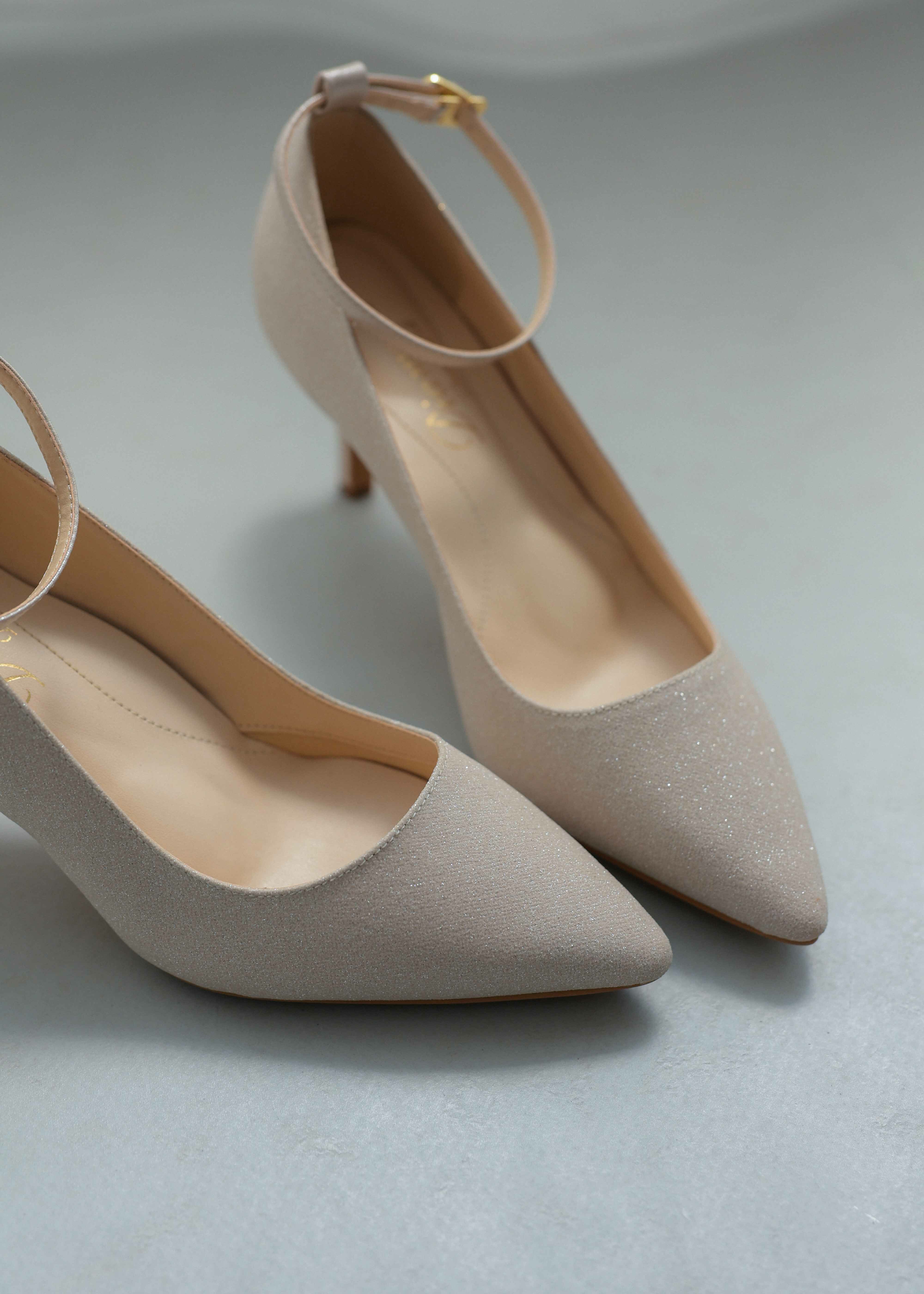 ストラップ付きラメポインテッドトゥパンプスのドレス|Dorry Doll / LE