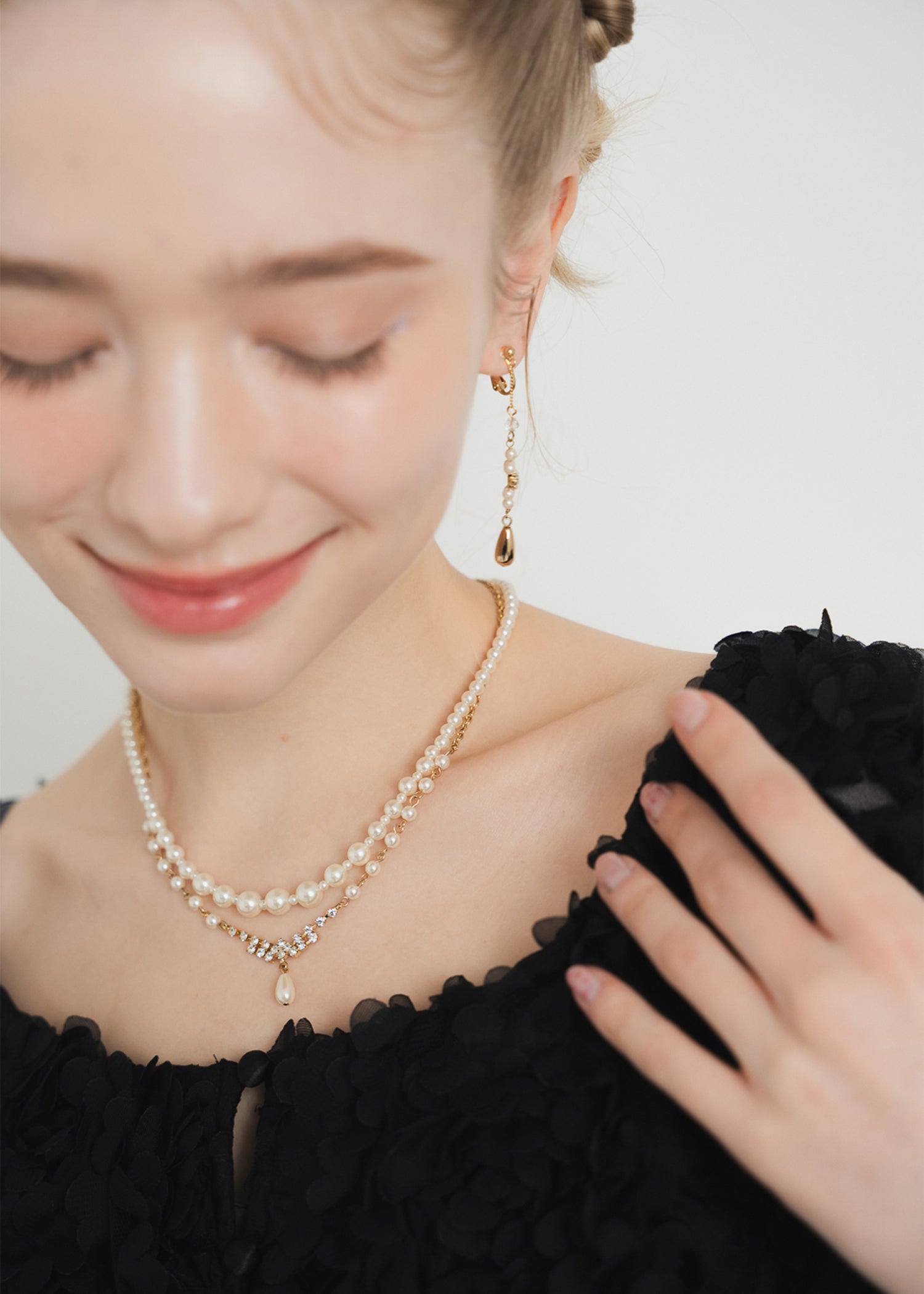 パール＆ビジューネックレスのドレス|Dorry Doll / LE'RURE