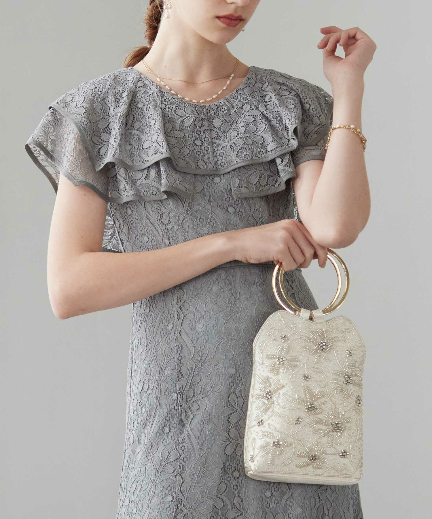 2WAYリングハンドルビジューバッグ｜DorryDoll