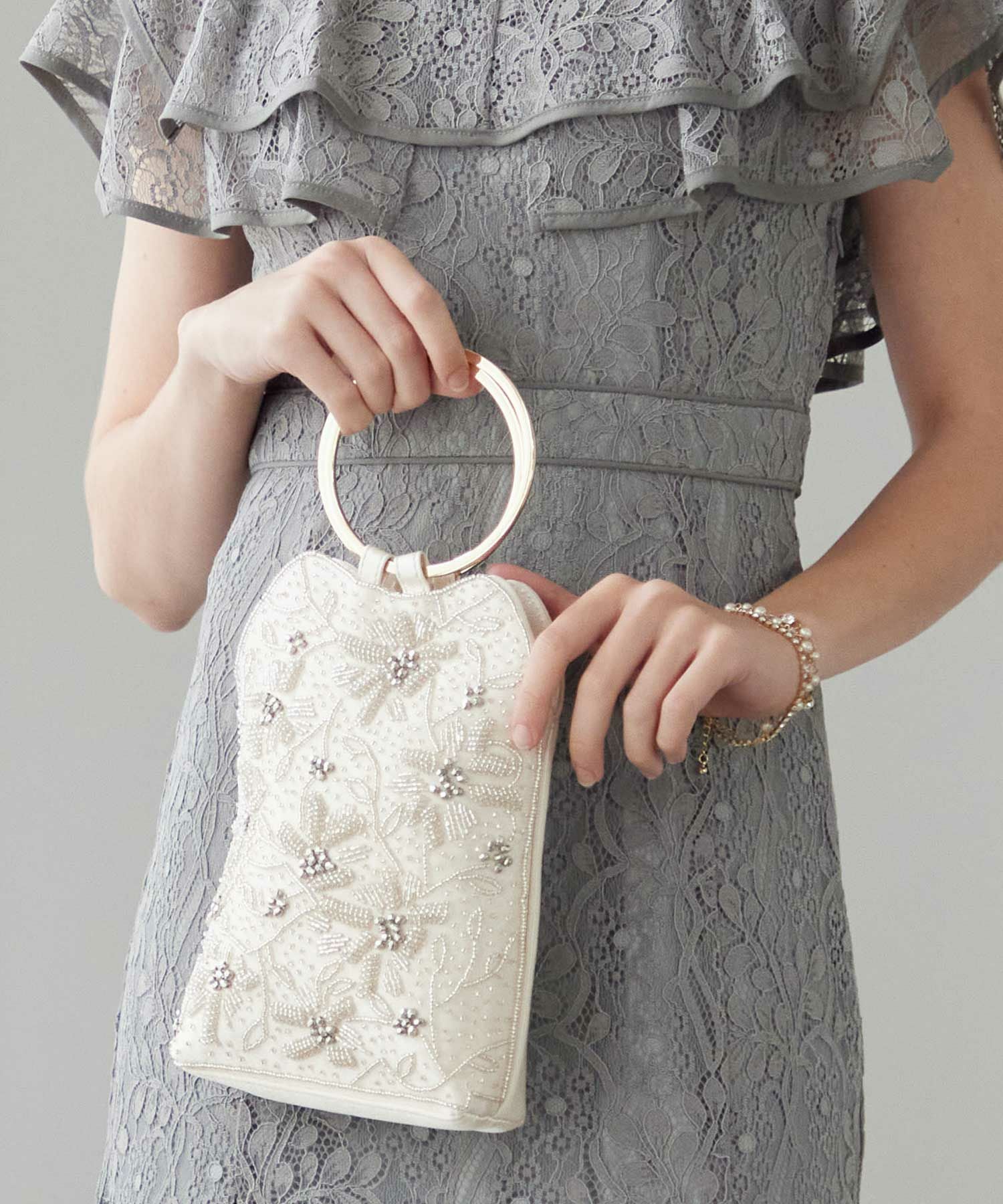 2WAYリングハンドルビジューバッグ｜DorryDoll