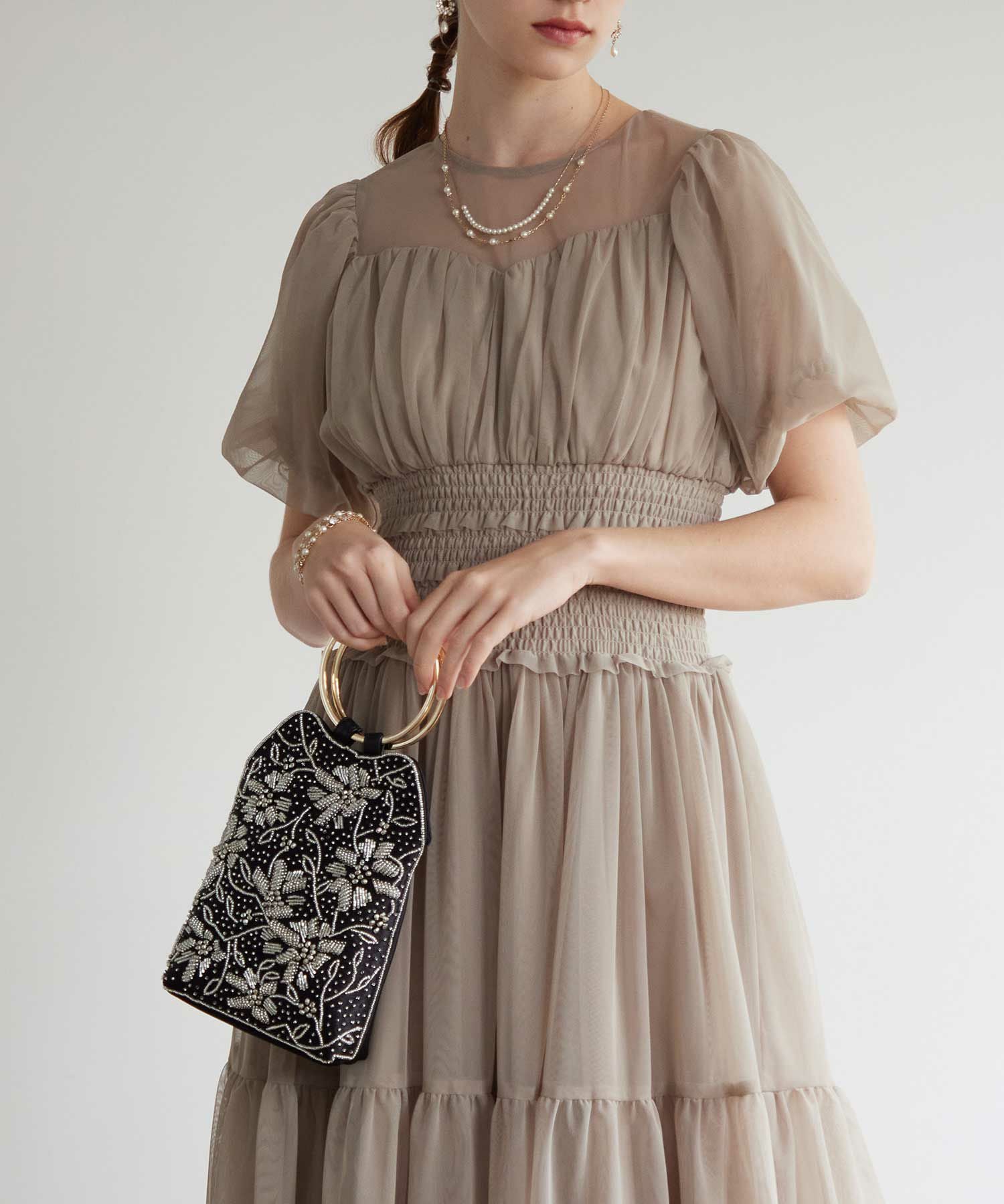 2WAYリングハンドルビジューバッグ｜DorryDoll