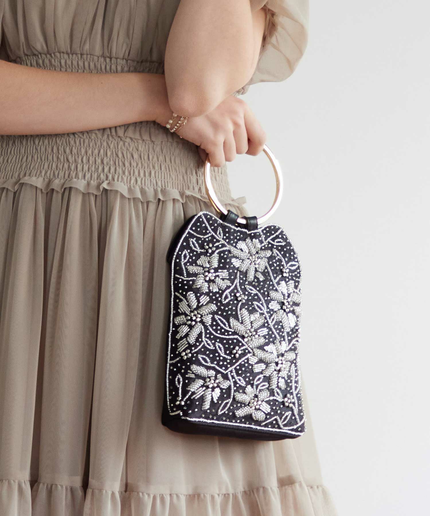 2WAYリングハンドルビジューバッグ｜DorryDoll