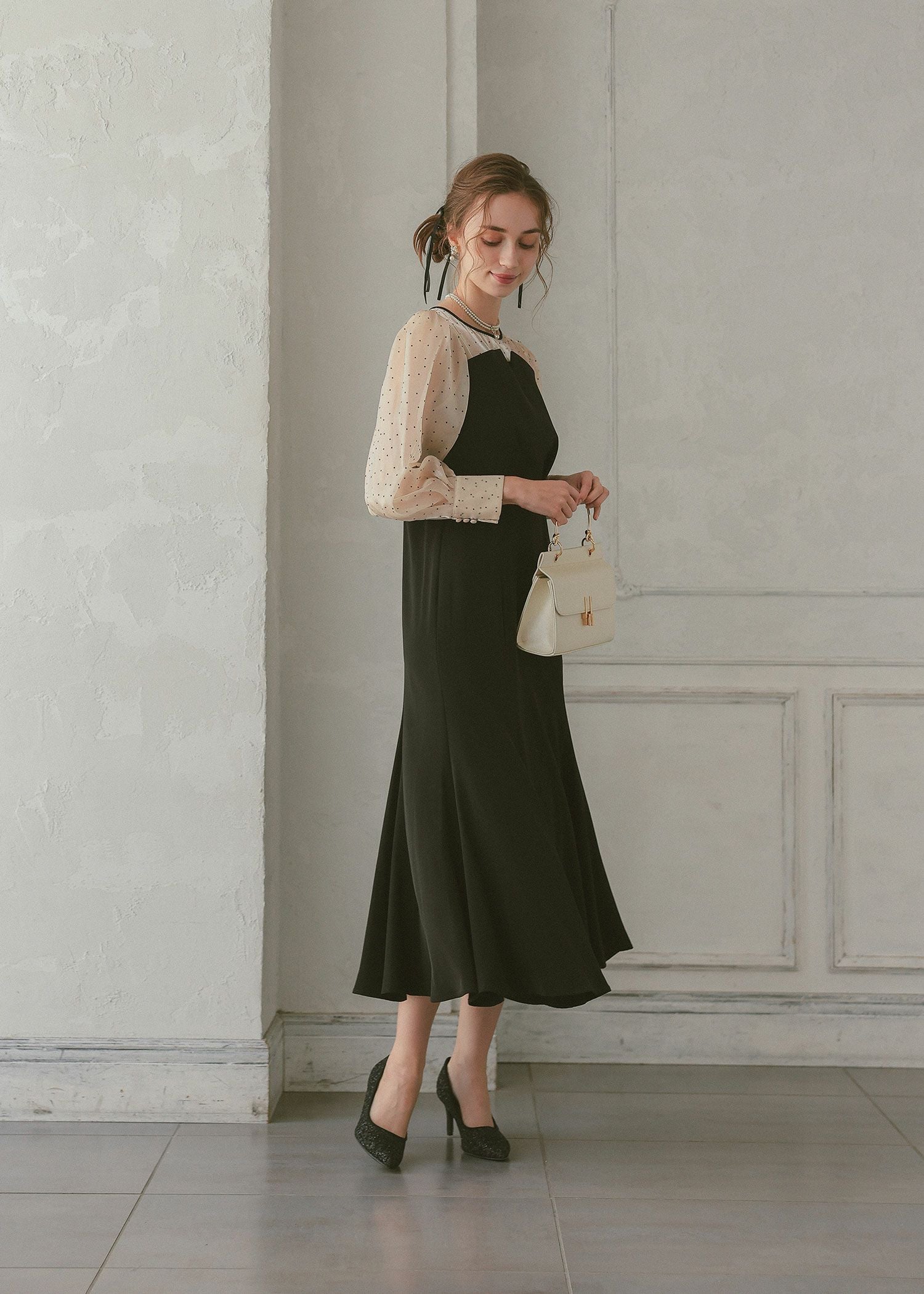 DorryDoll｜ドットスリーブマーメイドドレス