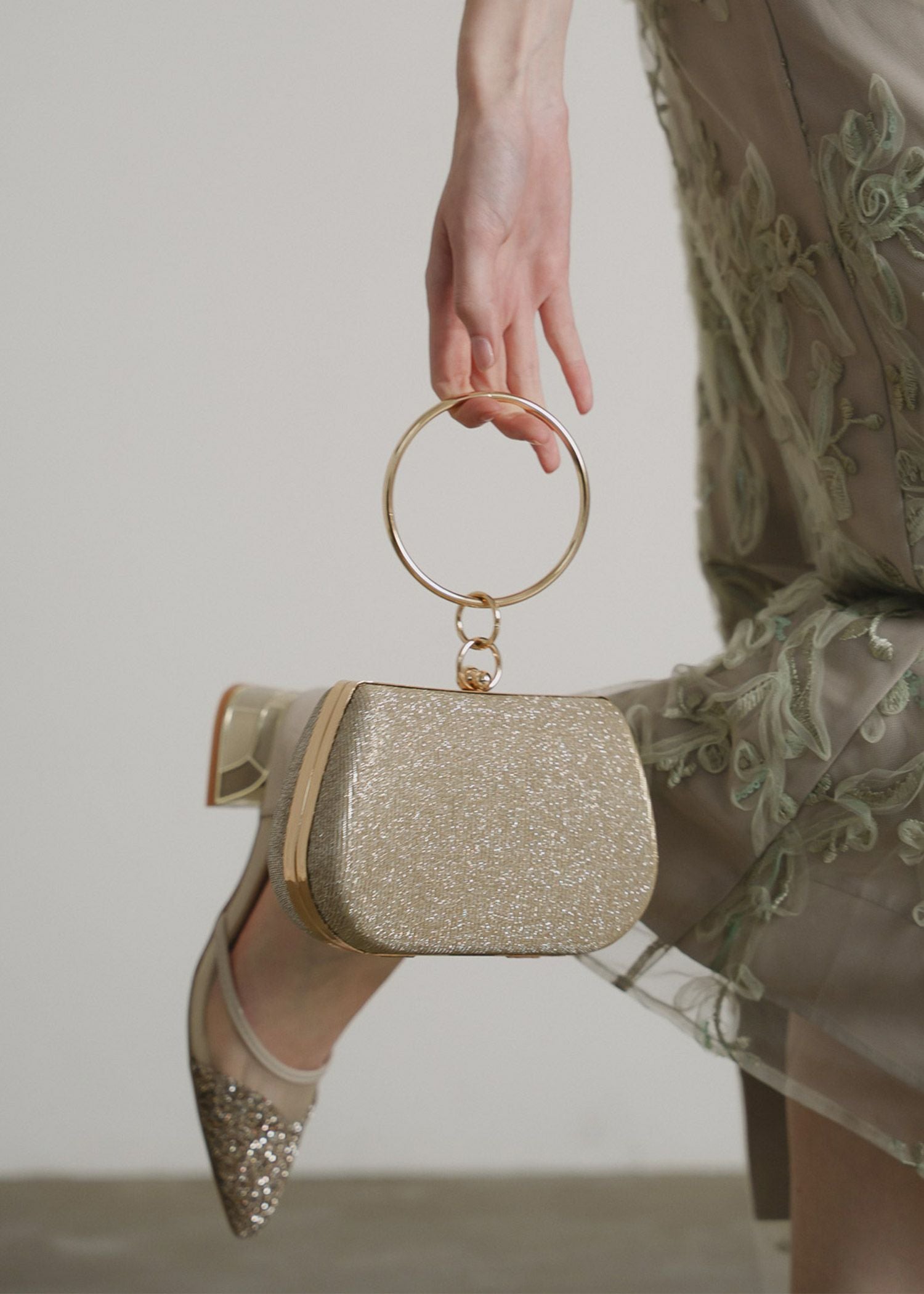 2wayシャイニーラメリングハンドルガマグチバッグのドレス|Dorry Doll