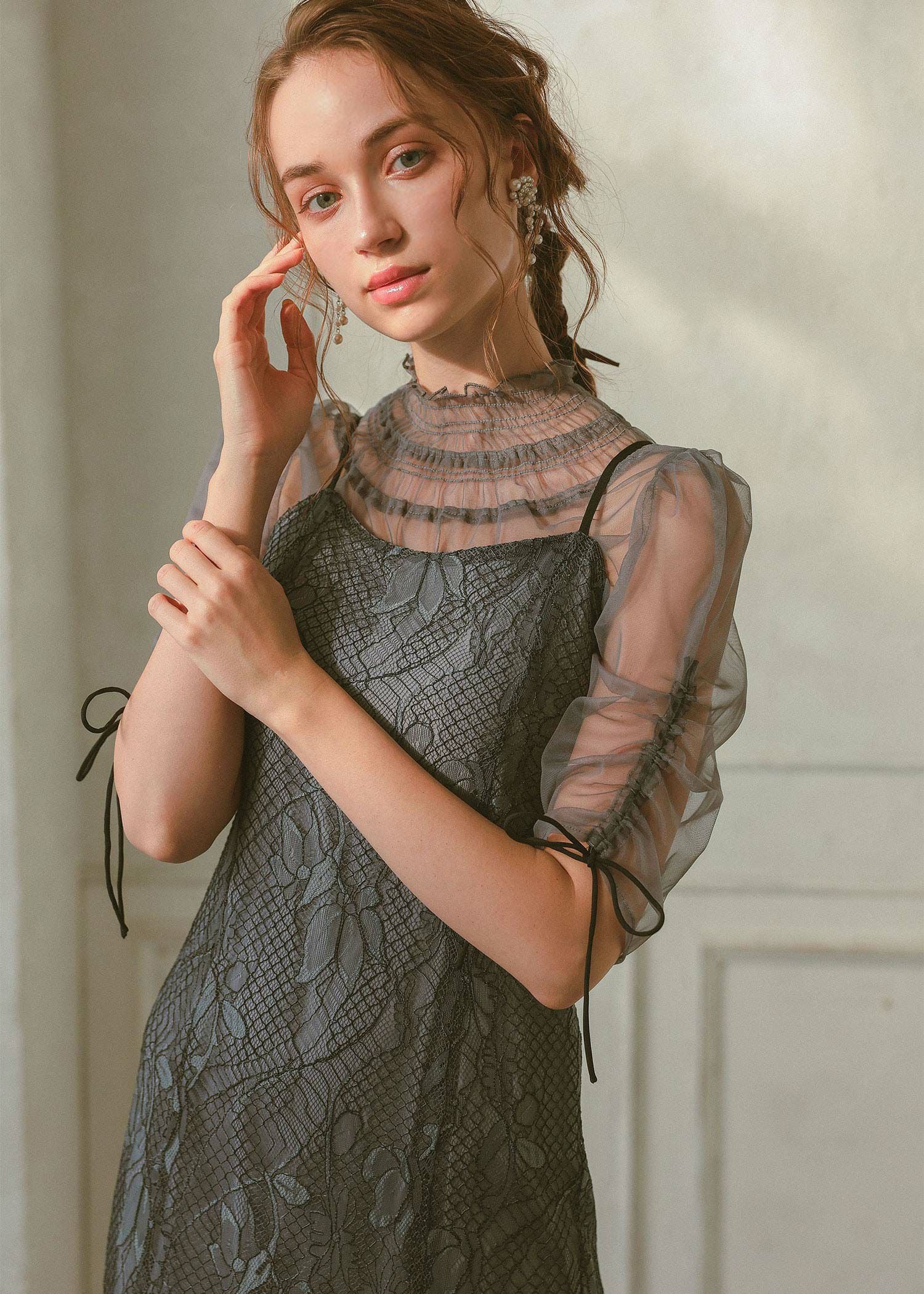 ブラウスセットフラワーレースドレス|Dorry Doll