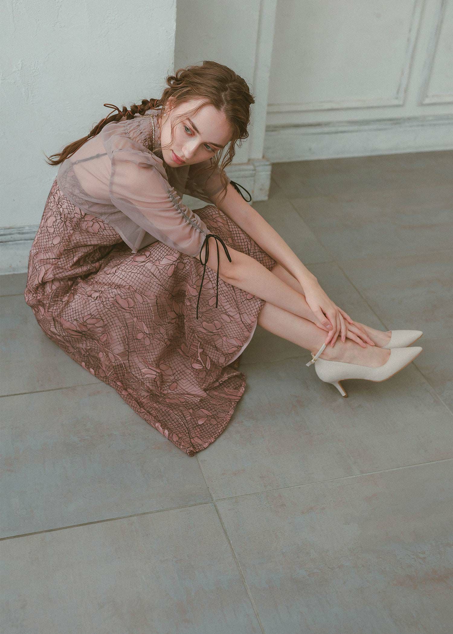 ブラウスセットフラワーレースドレス|Dorry Doll