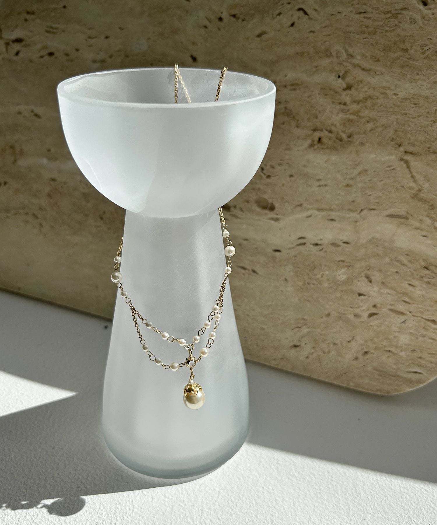 パールチャーム付きチェーンネックレスのドレス|Dorry Doll / LE'RURE