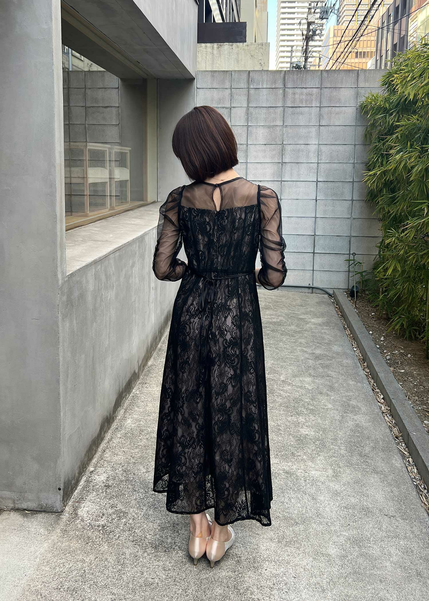 ギャザースリーブフレアドレス|DorryDoll