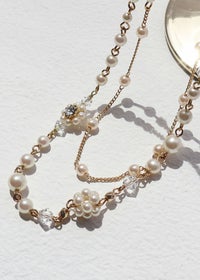 フラワーモチーフパール2連ネックレスのドレス|Dorry Doll / LE