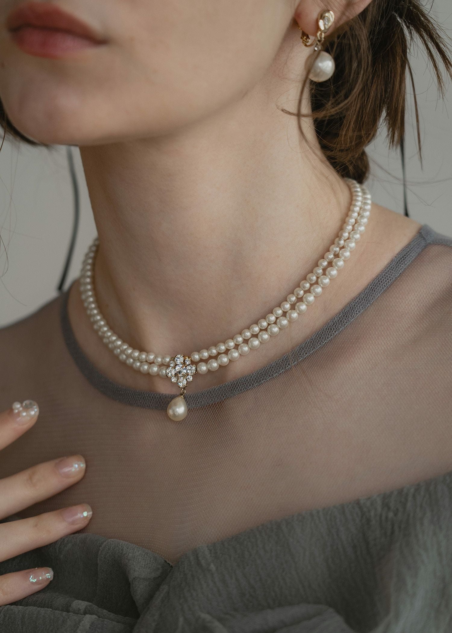 ビジューパール2連ネックレスのドレス|Dorry Doll / LE'RURE