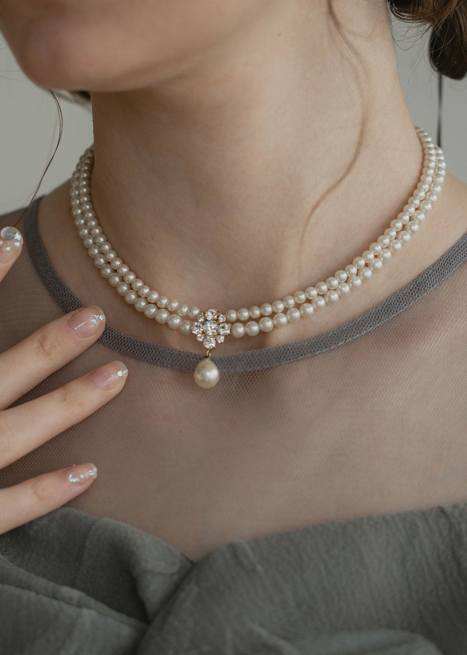 ビジューパール2連ネックレスのドレス|Dorry Doll / LE'RURE