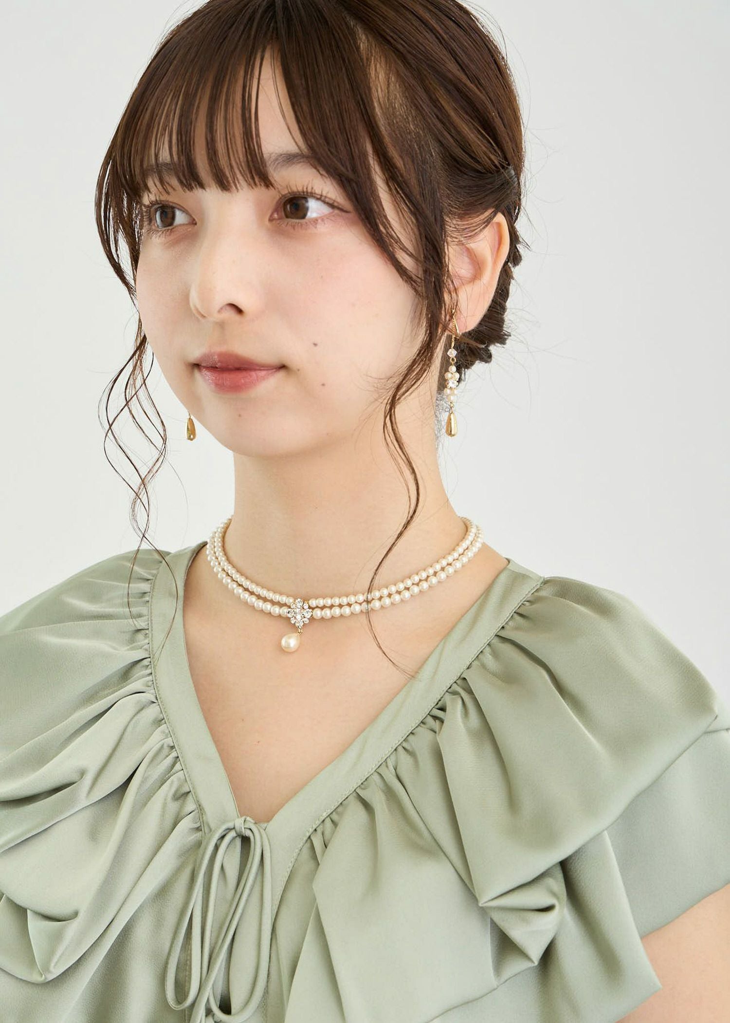 ビジューパール2連ネックレスのドレス|Dorry Doll / LE'RURE