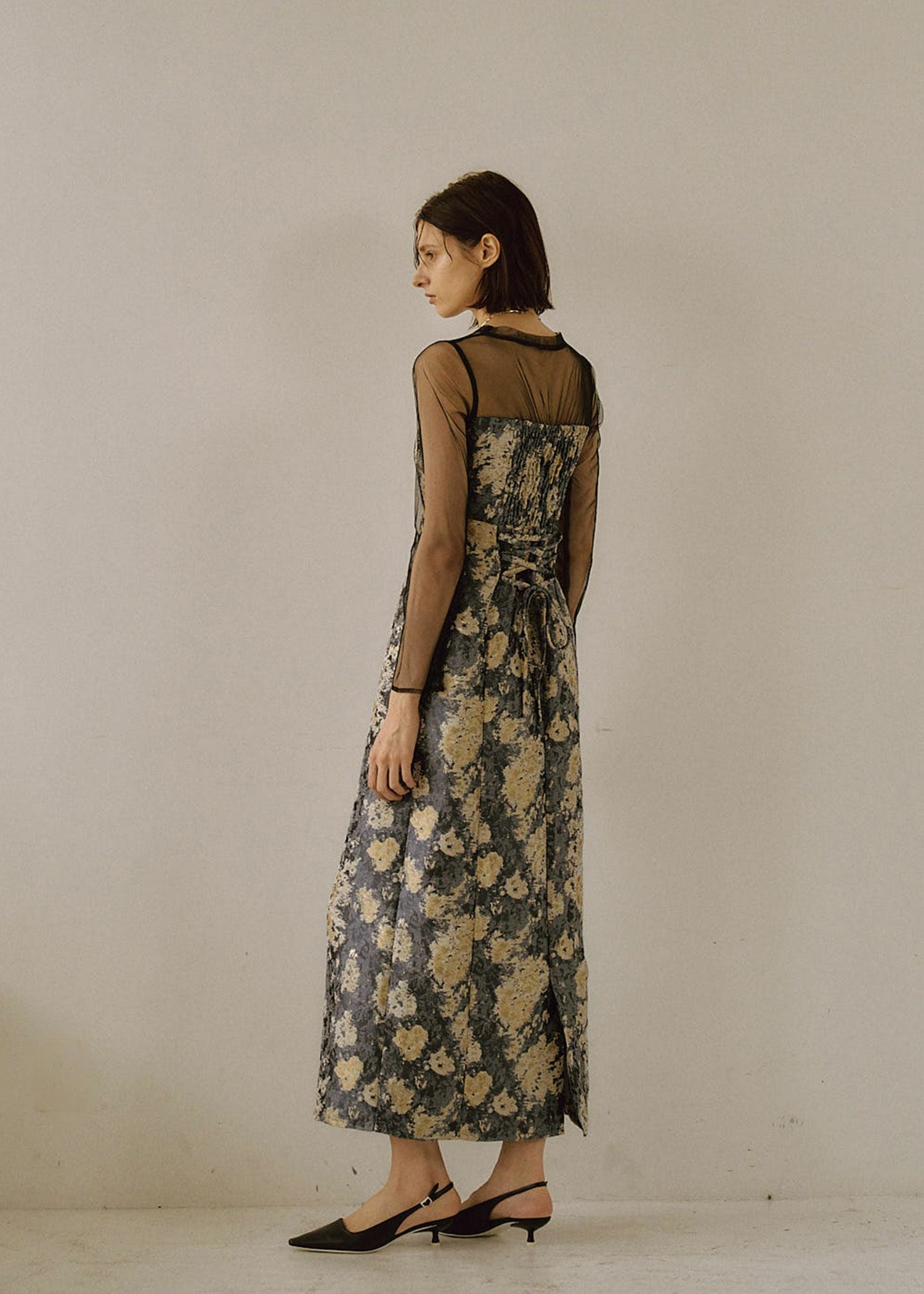 Meandering Jacquard pencil dress｜LE'RURE