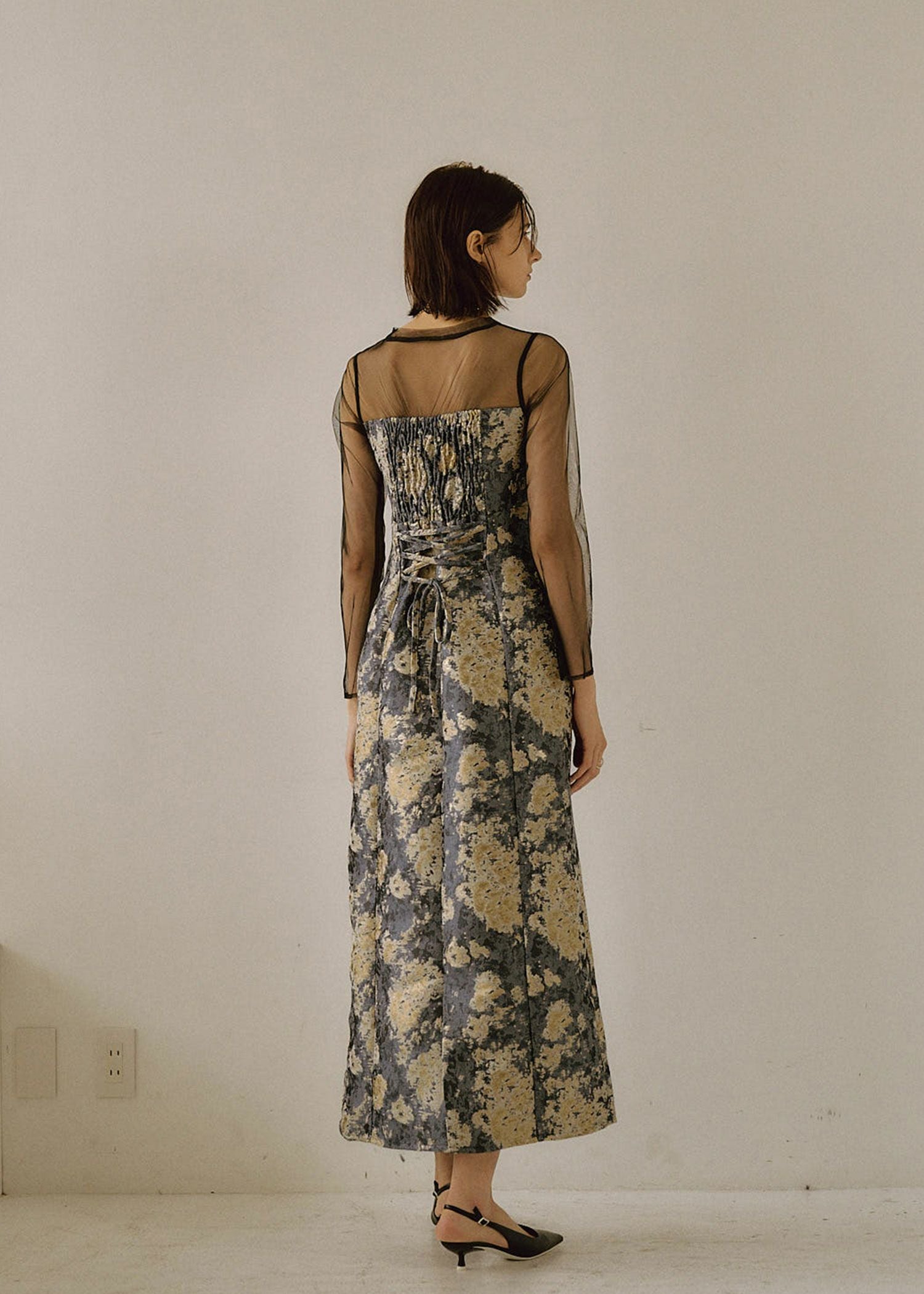 Meandering Jacquard pencil dress｜LE'RURE