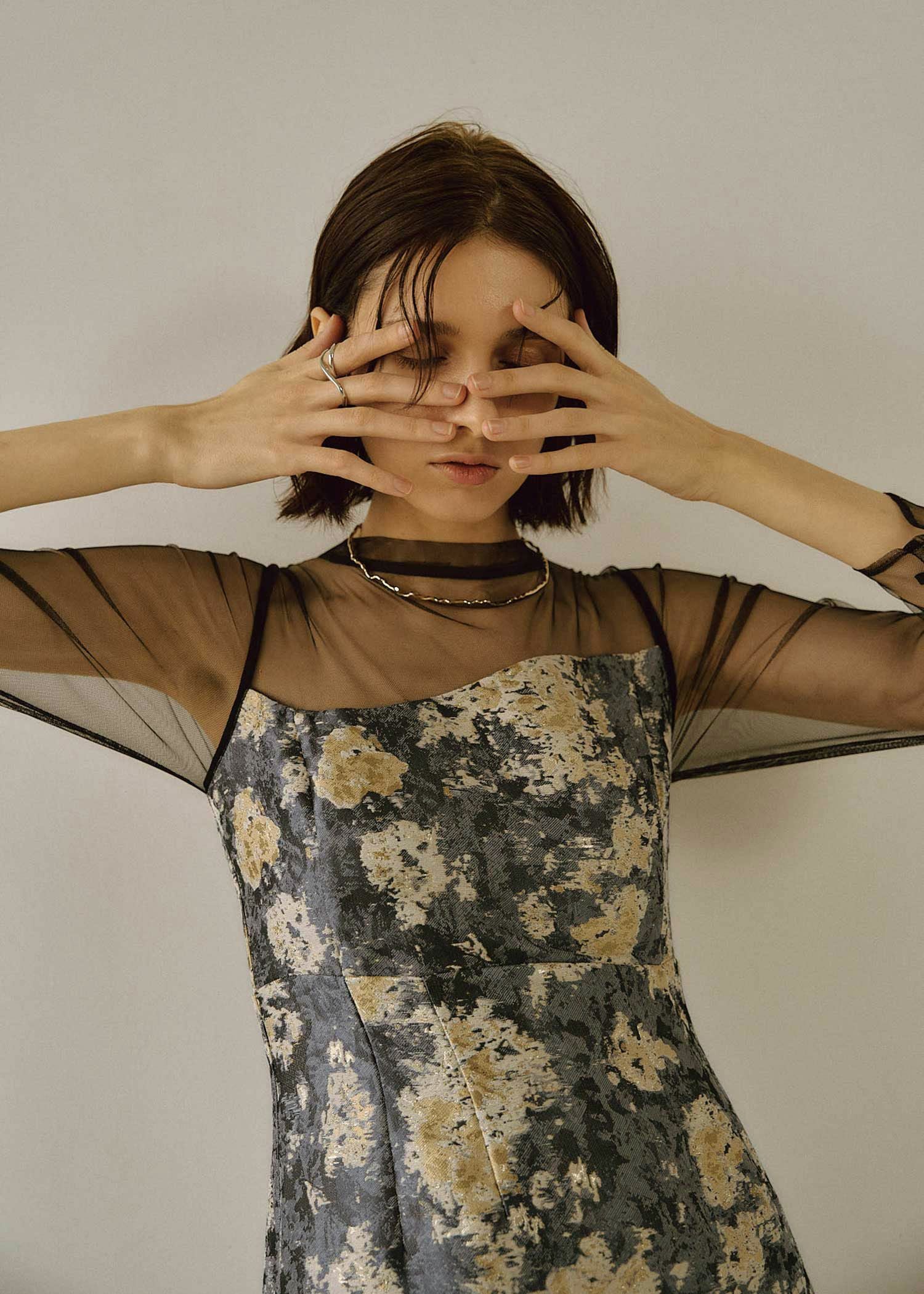 Meandering Jacquard pencil dress｜LE'RURE