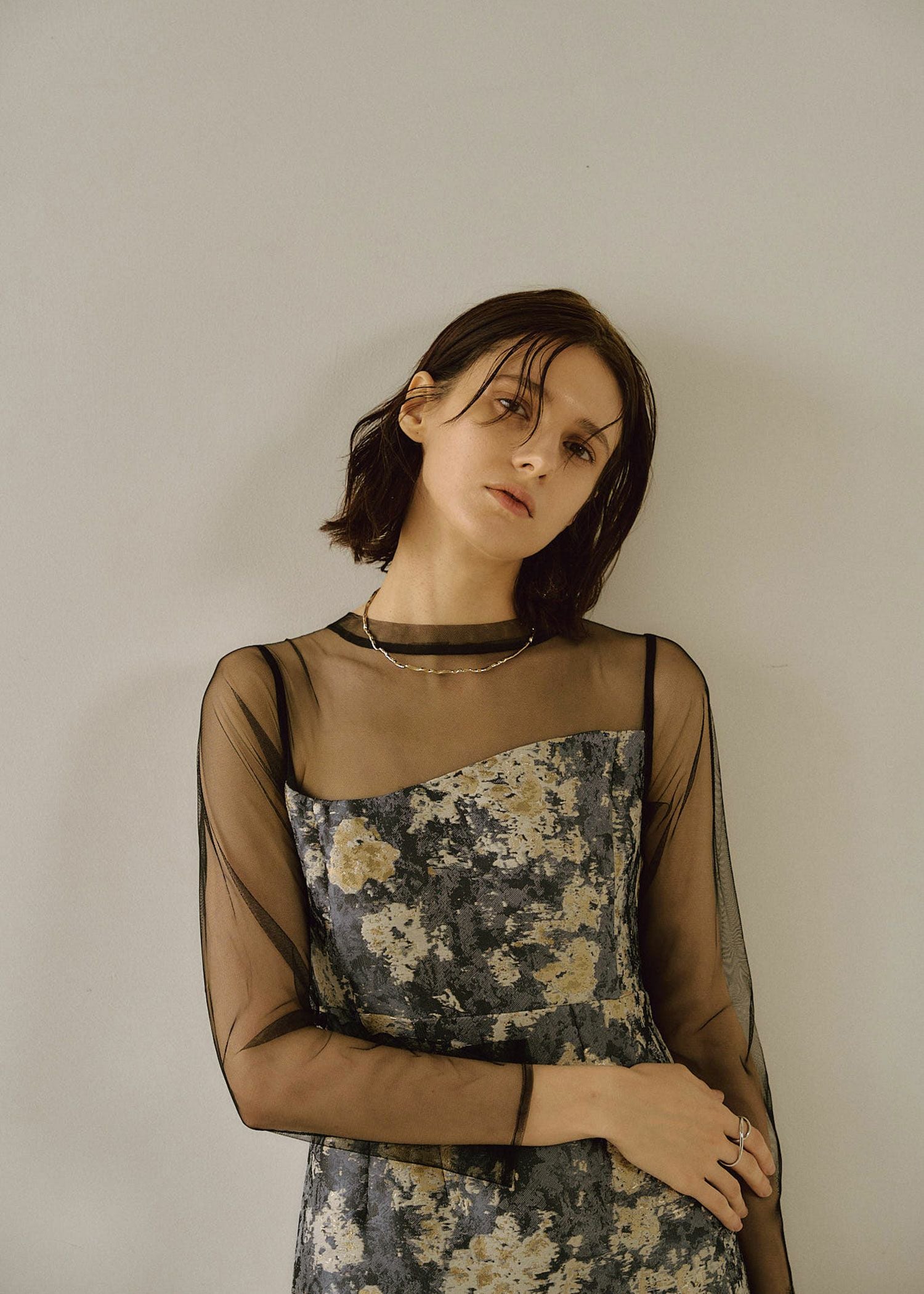 Meandering Jacquard pencil dress｜LE'RURE