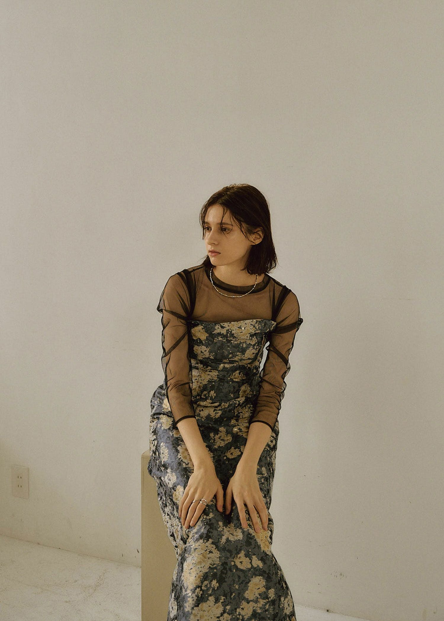 Meandering Jacquard pencil dress｜LE'RURE