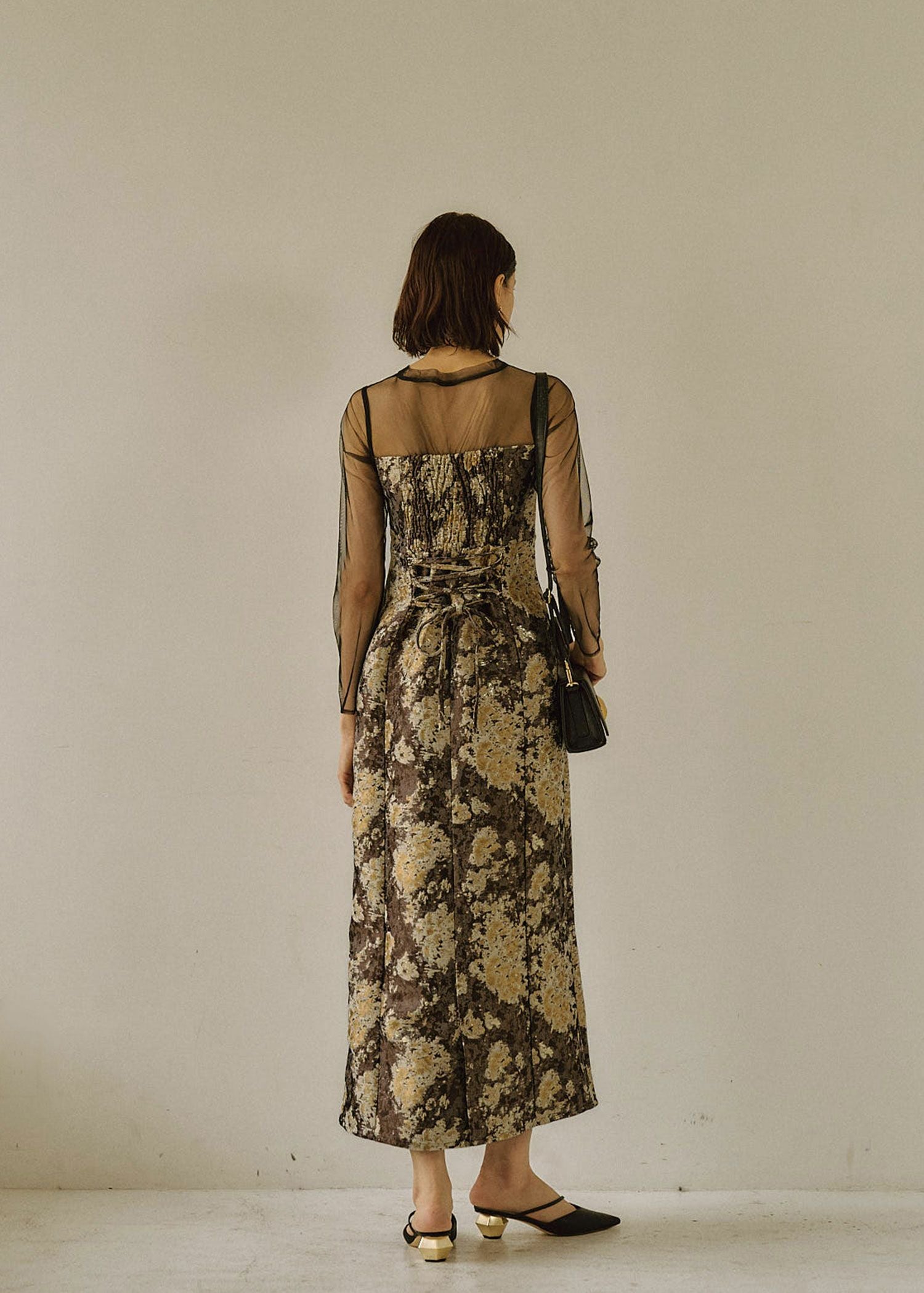 Meandering Jacquard pencil dress｜LE'RURE