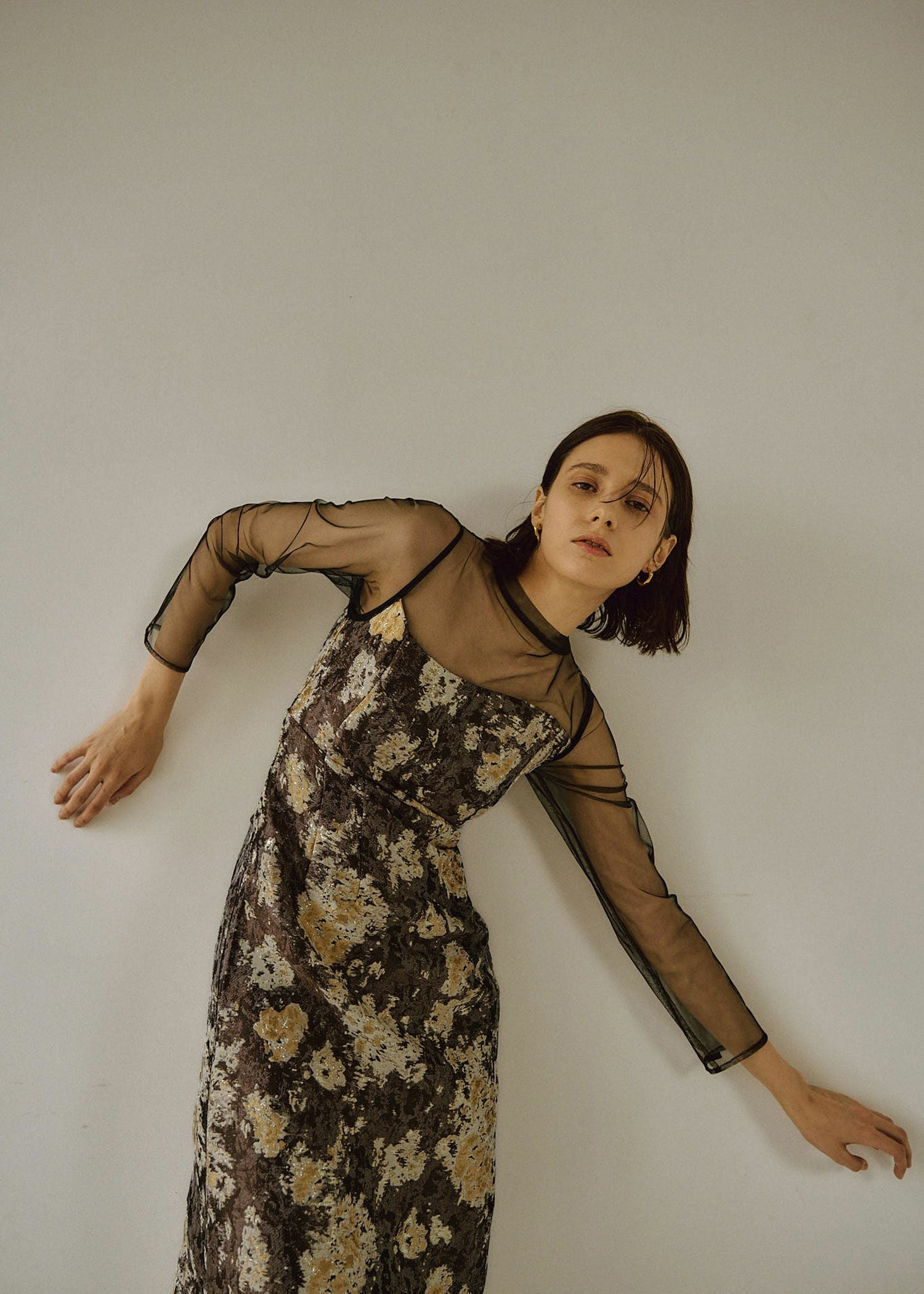 Meandering Jacquard pencil dress｜LE'RURE