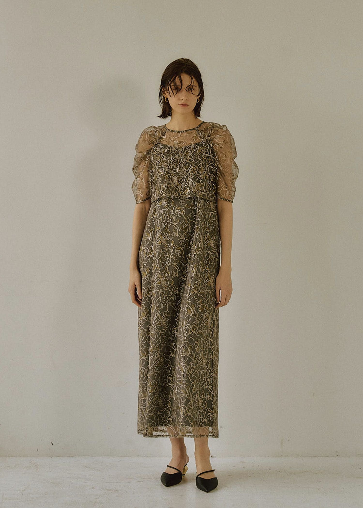 Ruffle tulle airy dress|LE'RURE