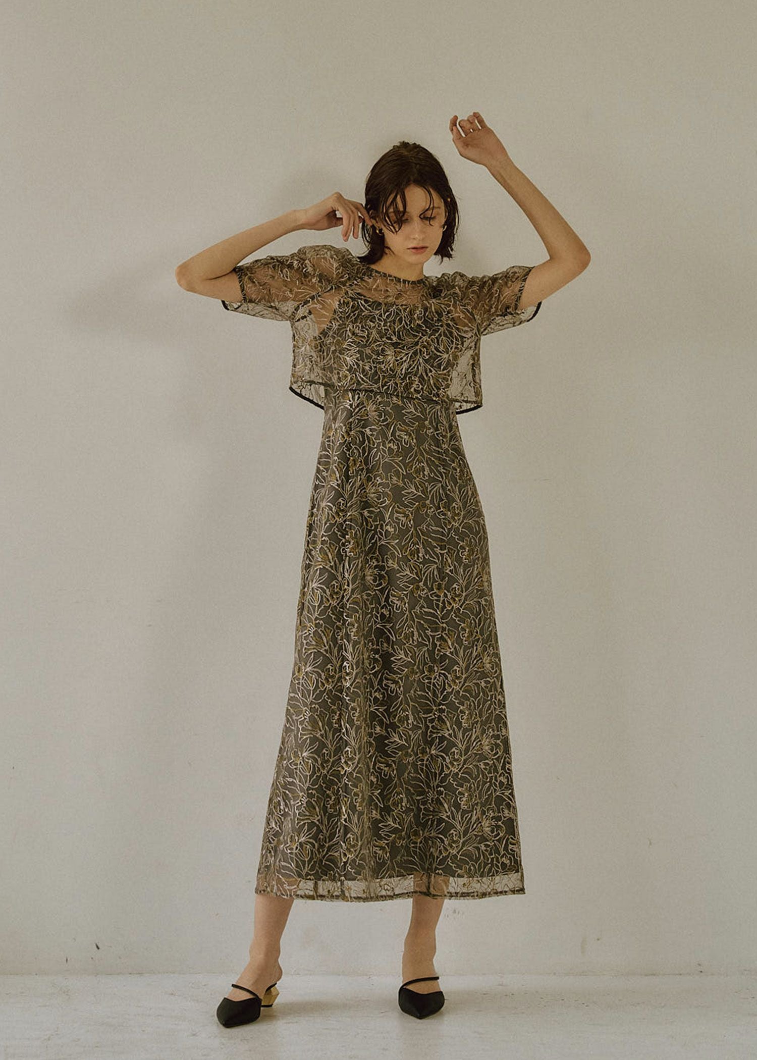 Whole race layered dress｜LE'RURE