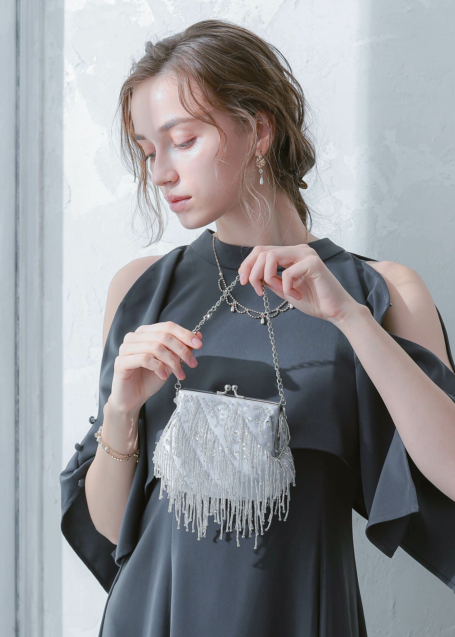 ビジューフリンジバッグ｜Dorry Doll