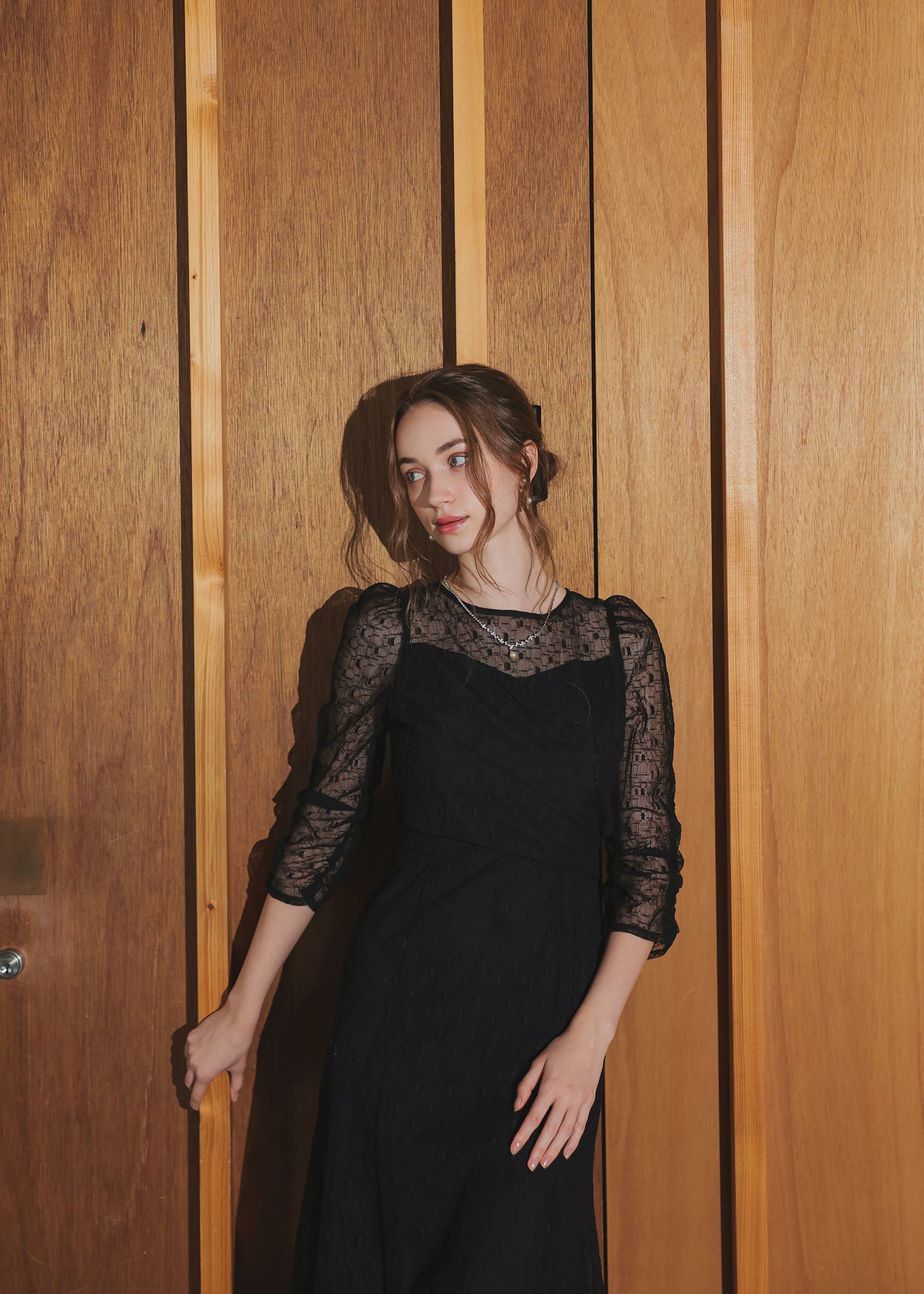 カシュクールデザインレースドレス|Dorry Doll