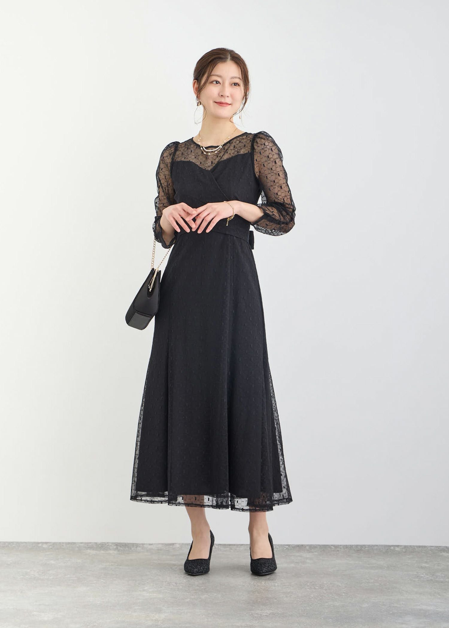 カシュクールデザインレースドレス|Dorry Doll