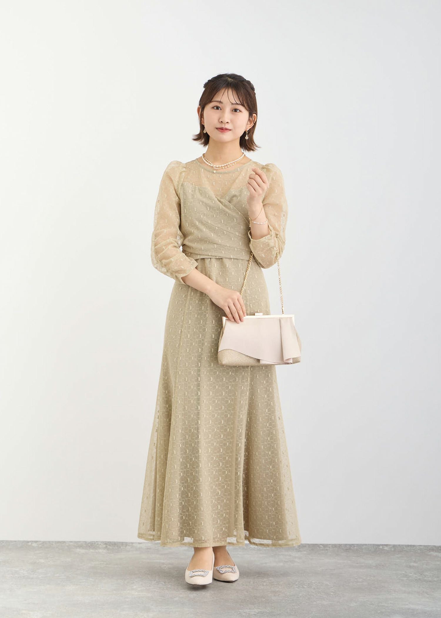 カシュクールデザインレースドレス|Dorry Doll