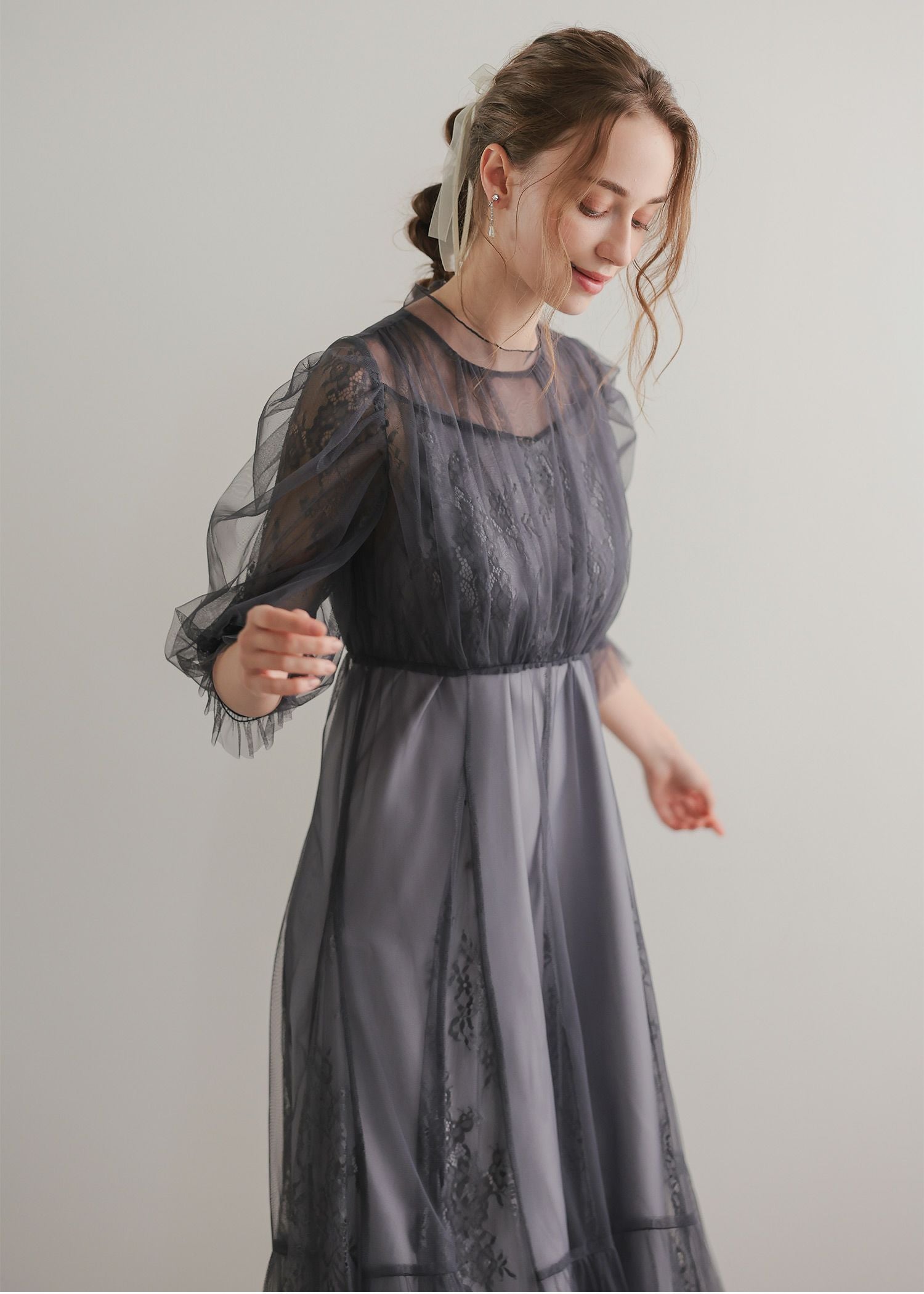 エアリースリーブコンビネーションドレス｜DorryDoll