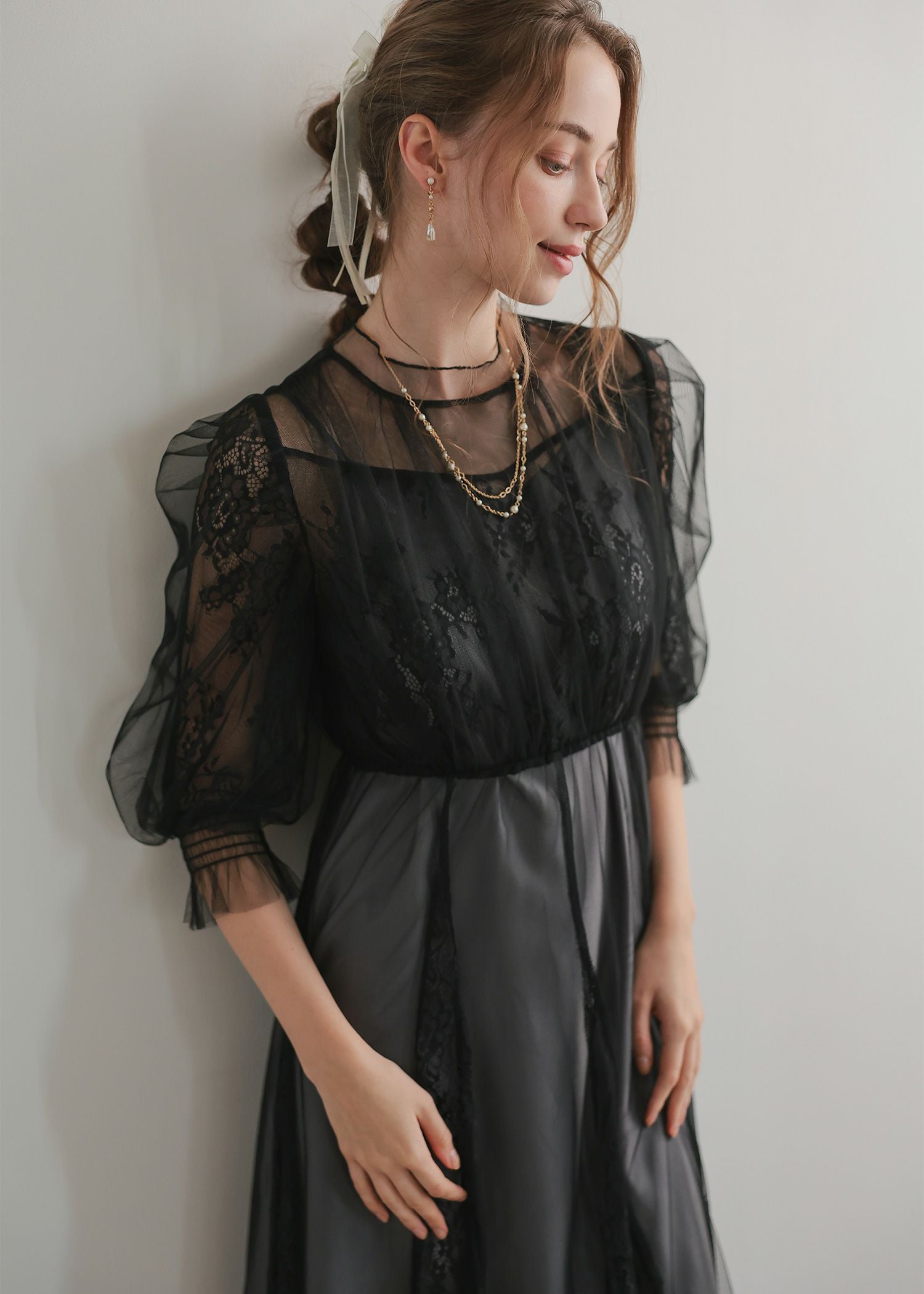 エアリースリーブコンビネーションドレス｜DorryDoll