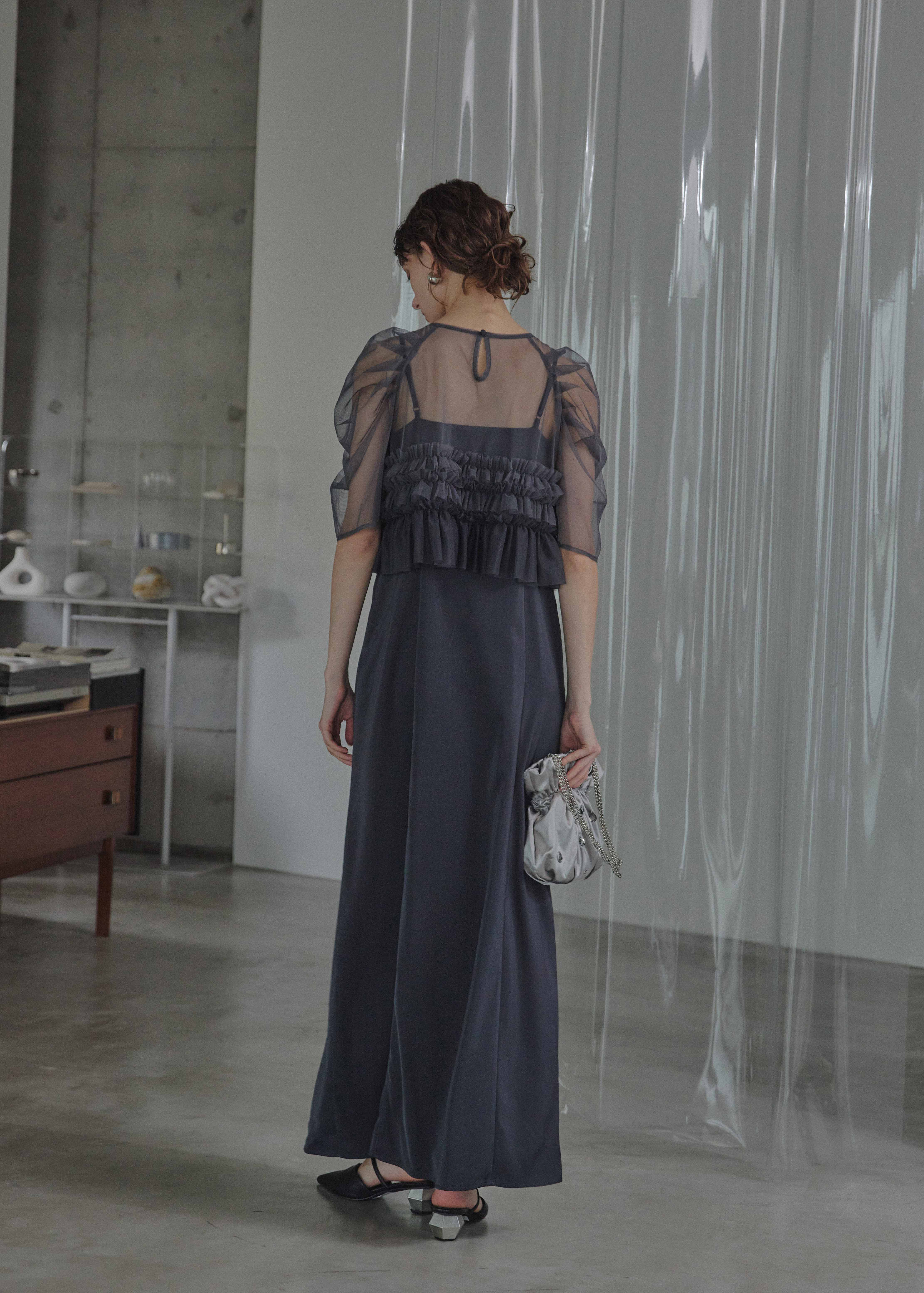 Ruffle tulle airy dress|LE'RURE