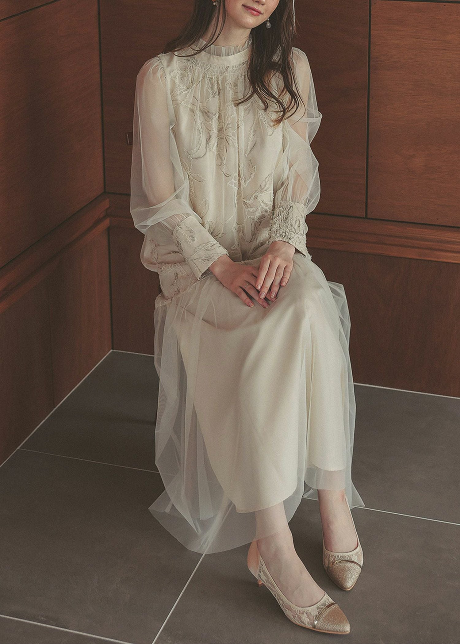 フェザーフラワーチュールドレス｜Dorry Doll