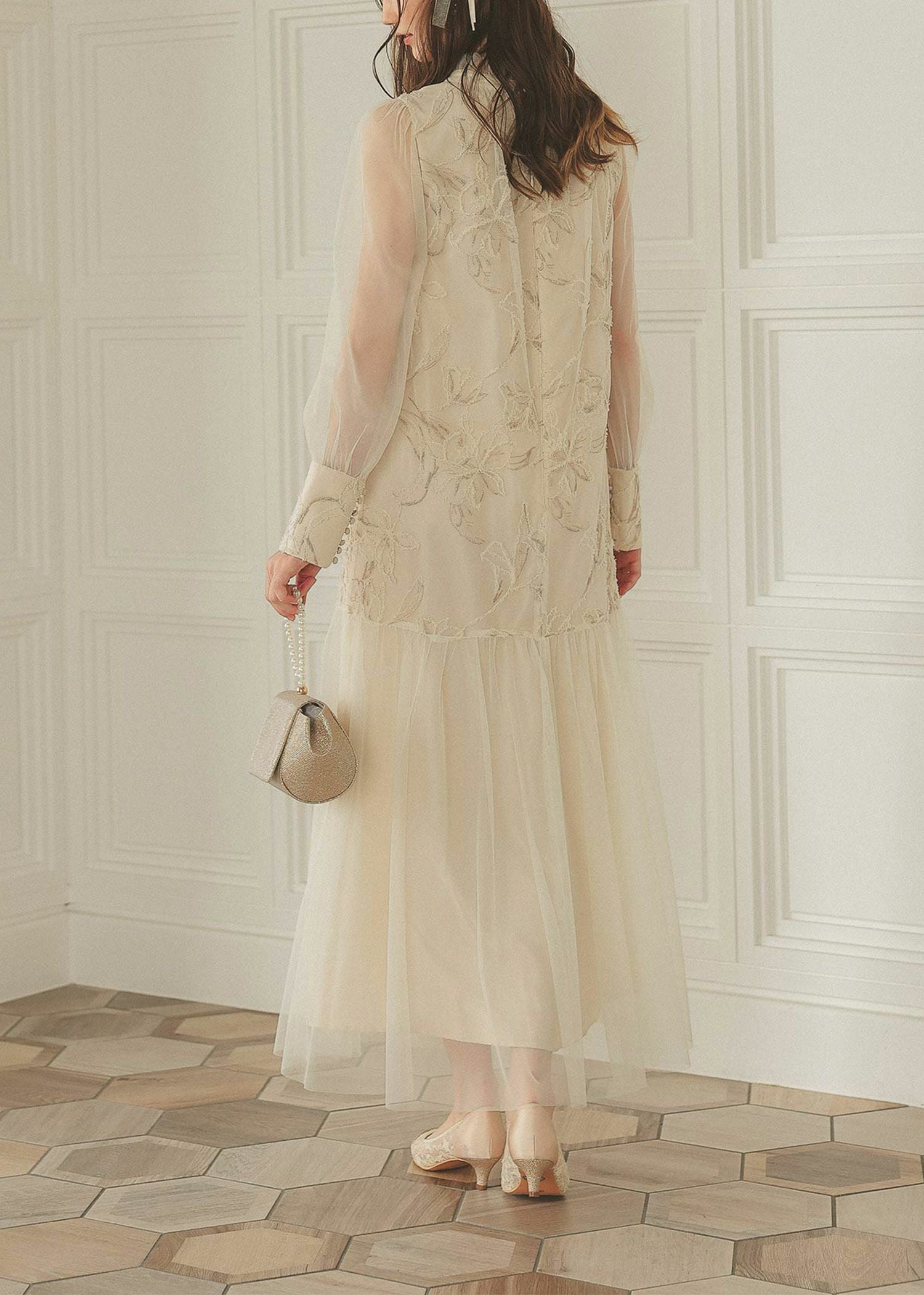 フェザーフラワーチュールドレス｜Dorry Doll