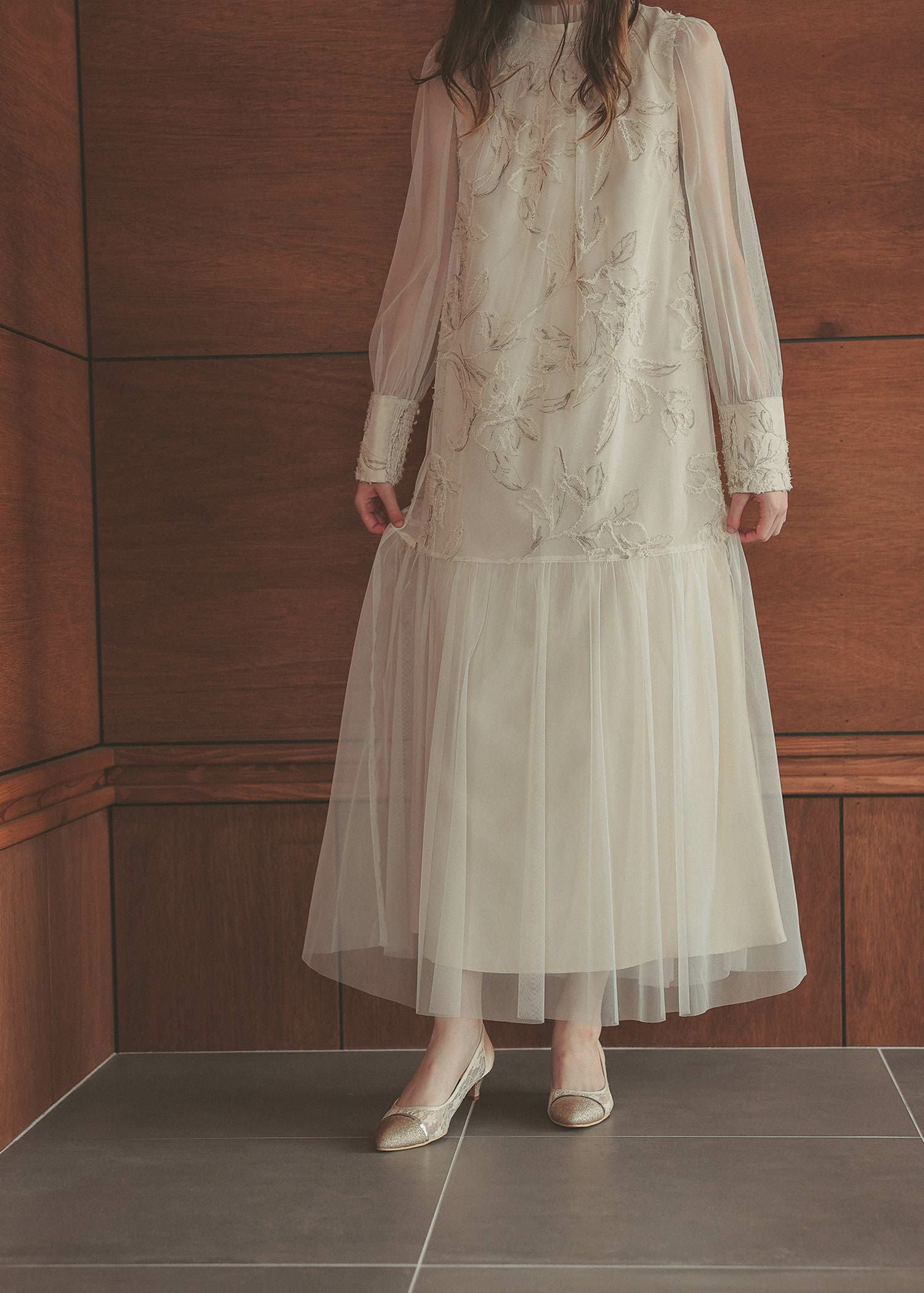 フェザーフラワーチュールドレス｜Dorry Doll