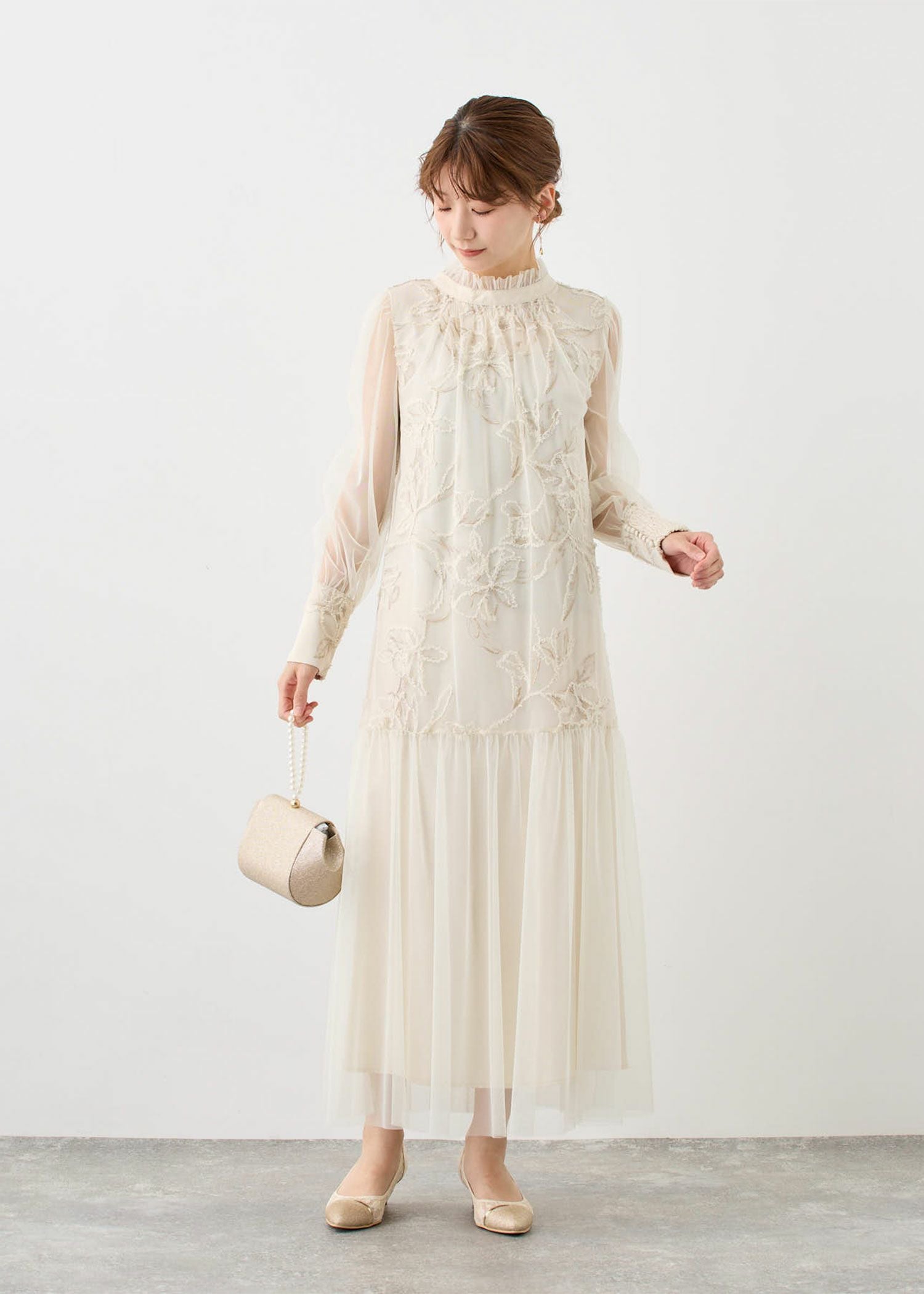 フェザーフラワーチュールドレス｜Dorry Doll