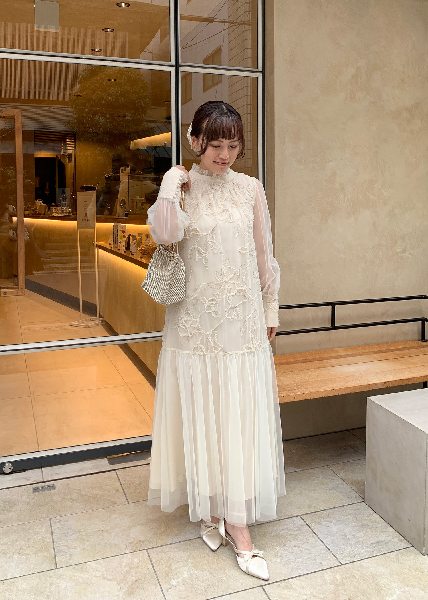 フェザーフラワーチュールドレス｜Dorry Doll