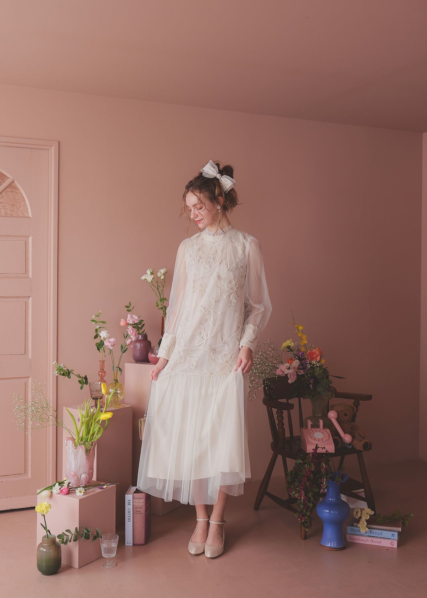 フェザーフラワーチュールドレス｜Dorry Doll