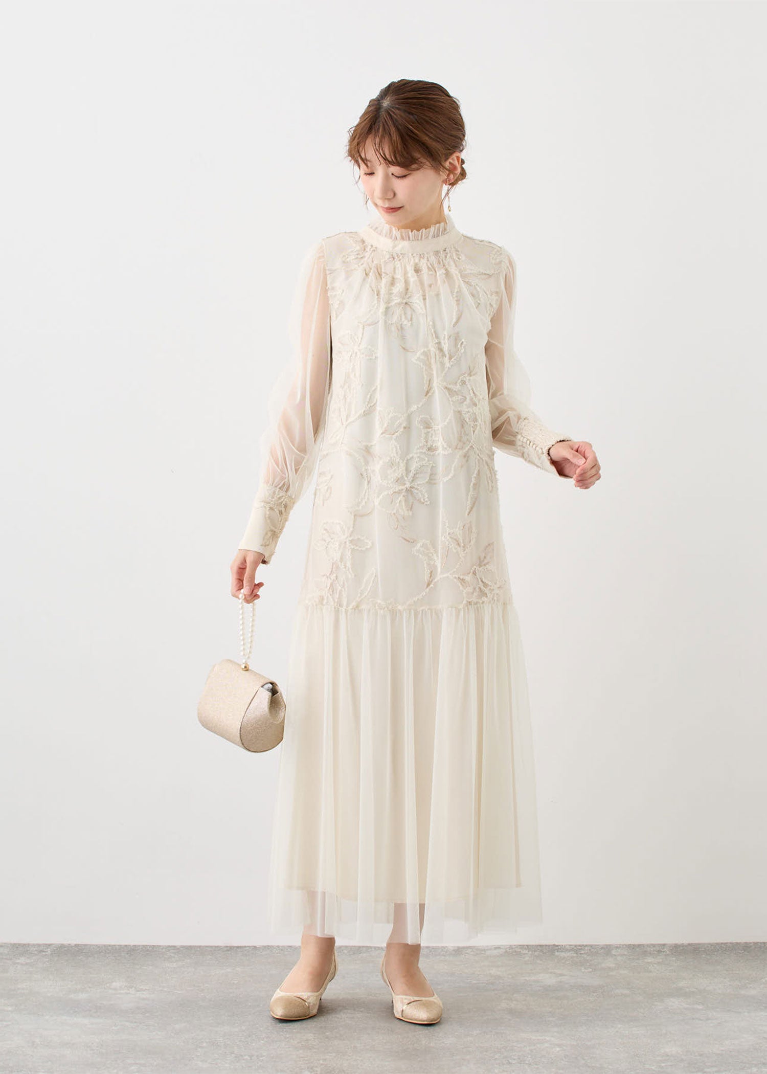 フェザーフラワーチュールドレス｜Dorry Doll