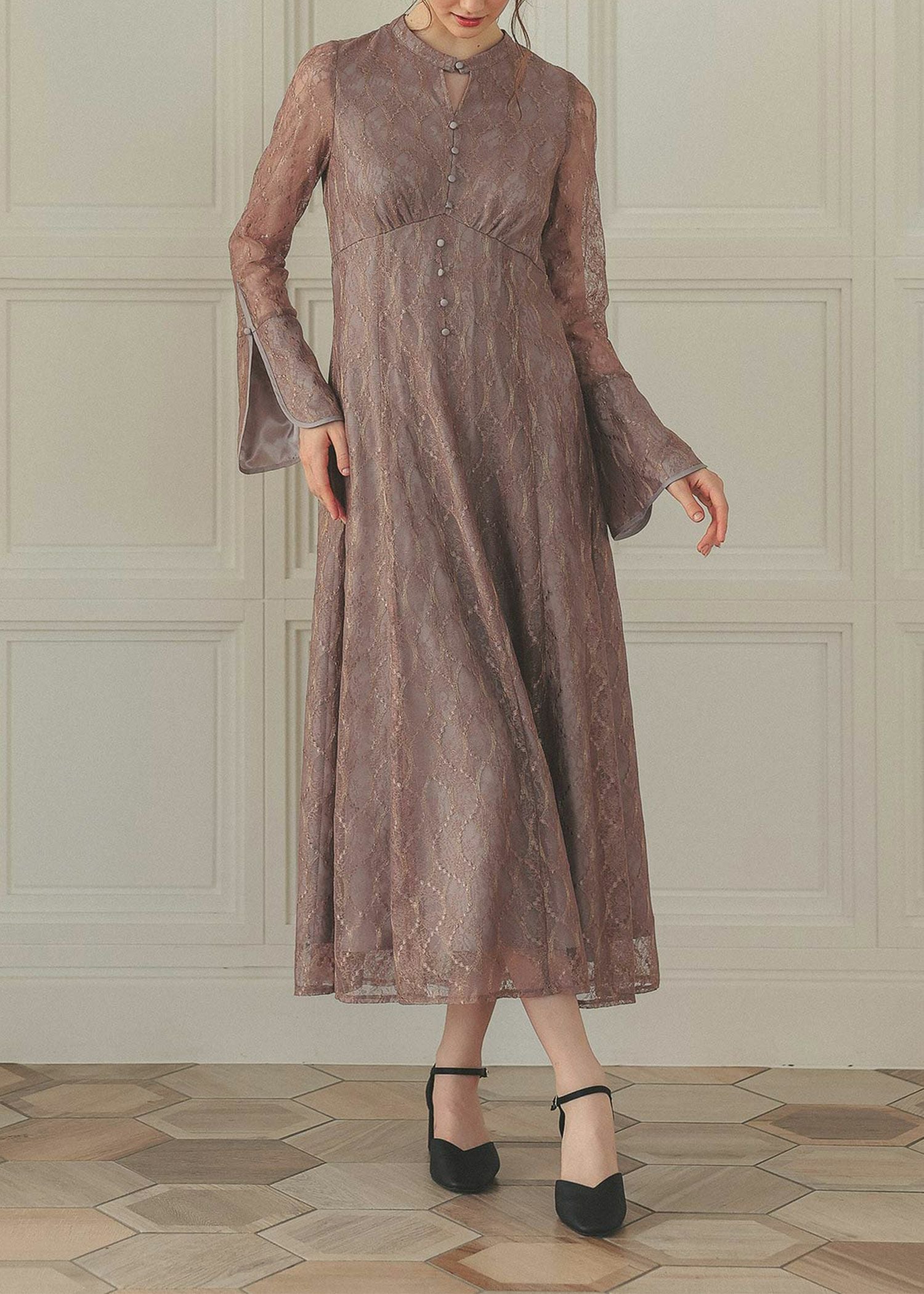 ロングスリーブレースドレス|Dorry Doll