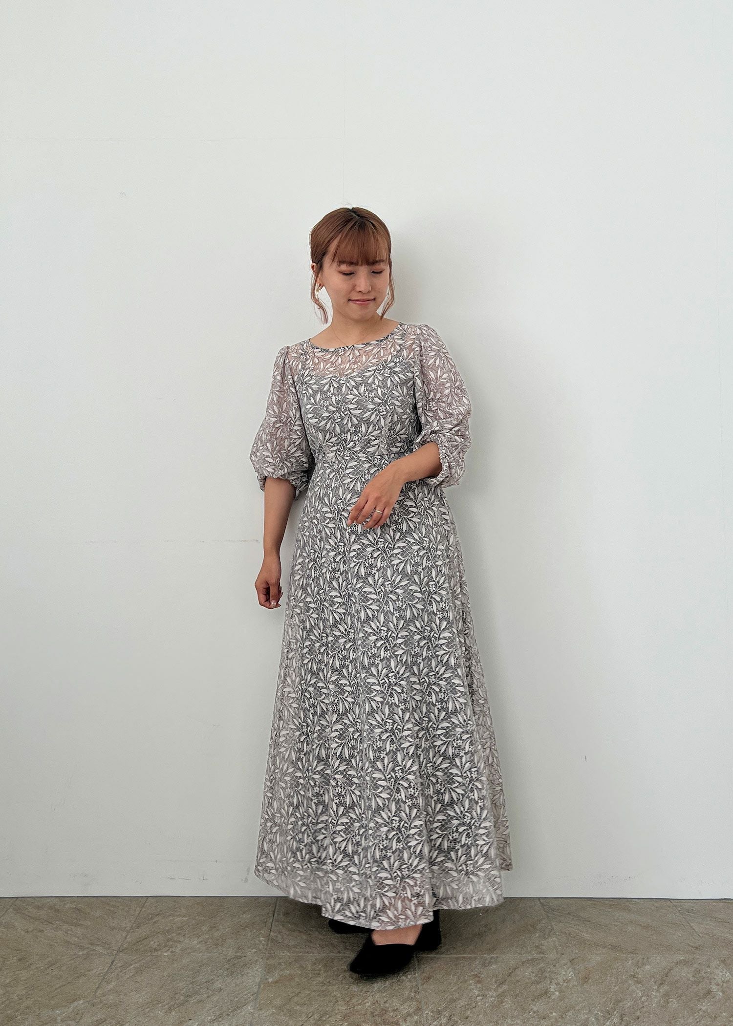 ギャザースリーブフラワードレス｜DorryDoll