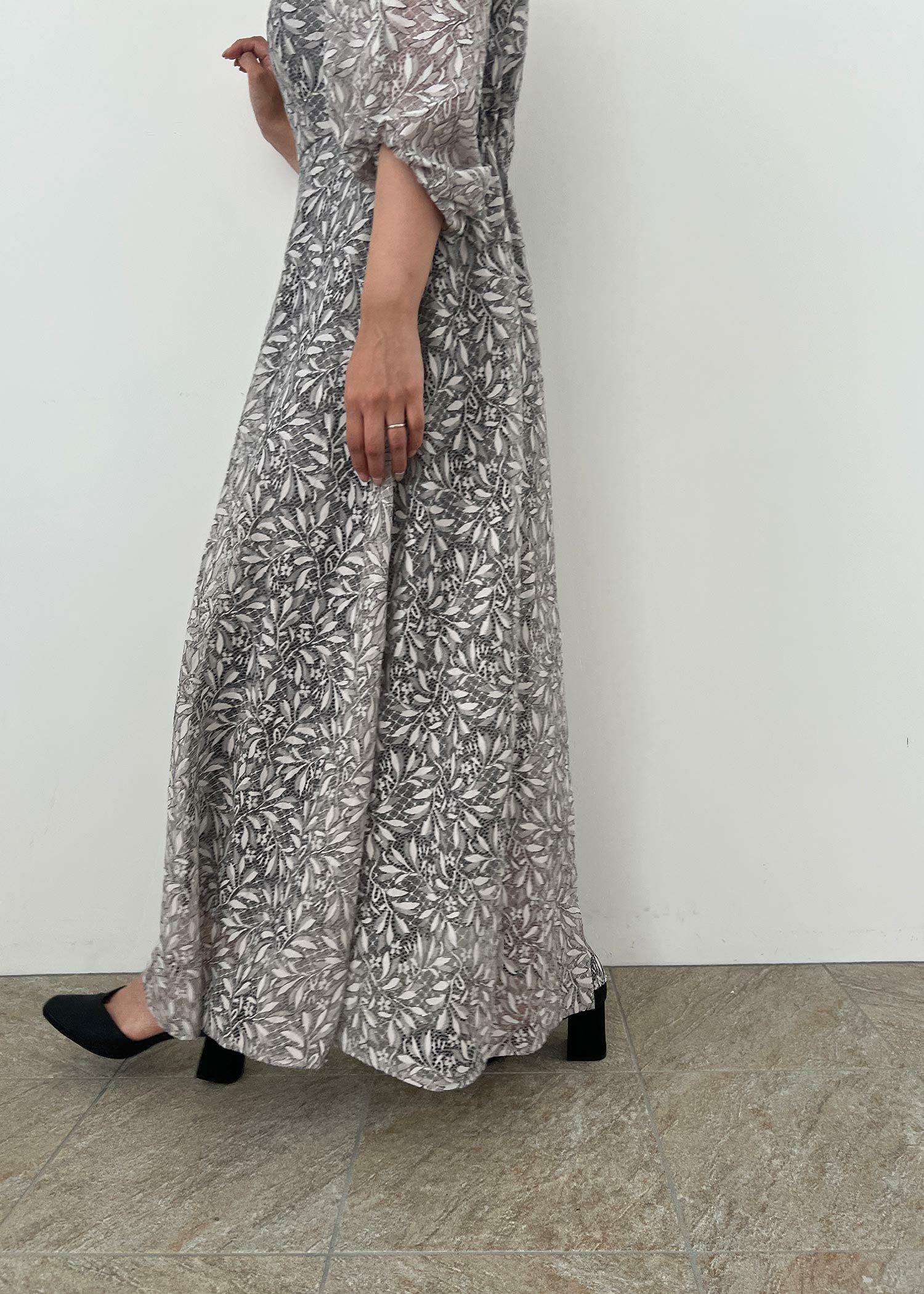 ギャザースリーブフラワードレス｜DorryDoll