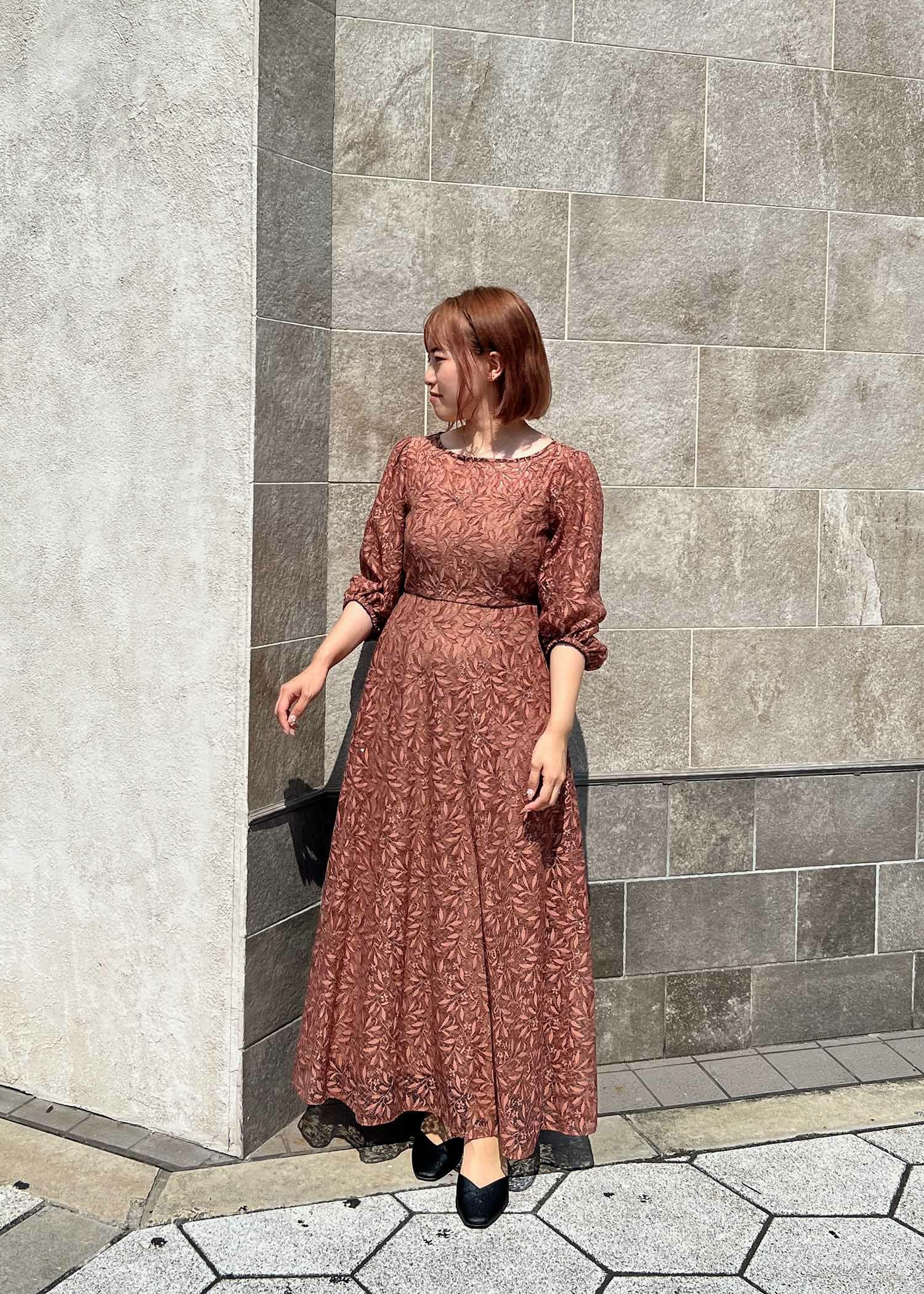 ギャザースリーブフラワードレス｜DorryDoll