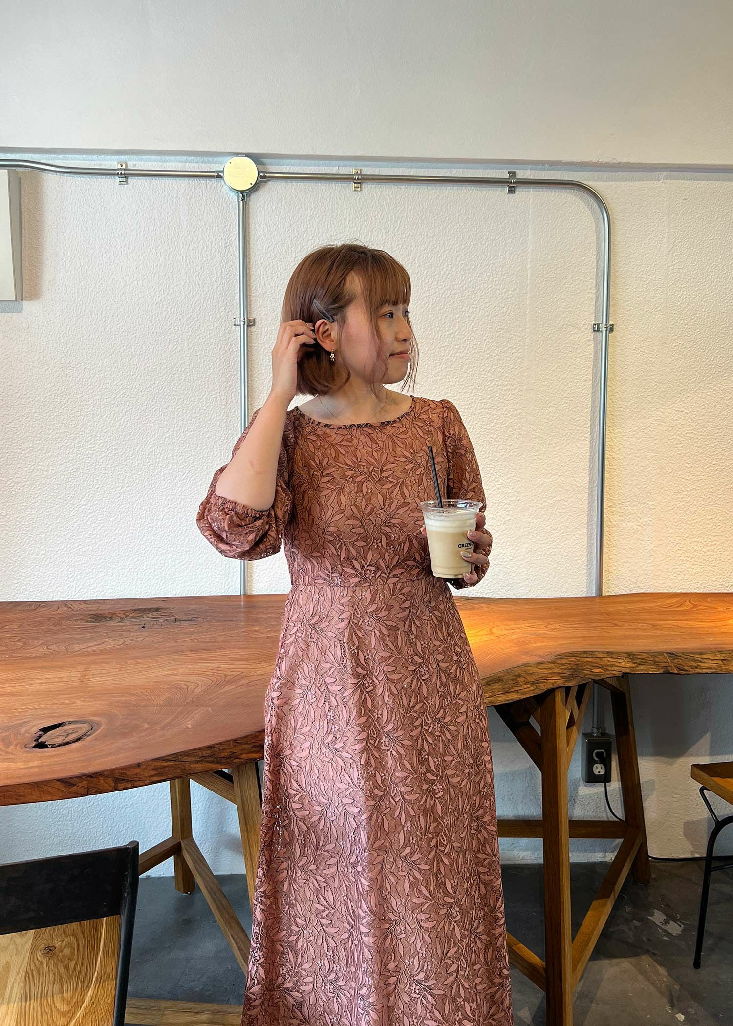 ギャザースリーブフラワードレス｜DorryDoll