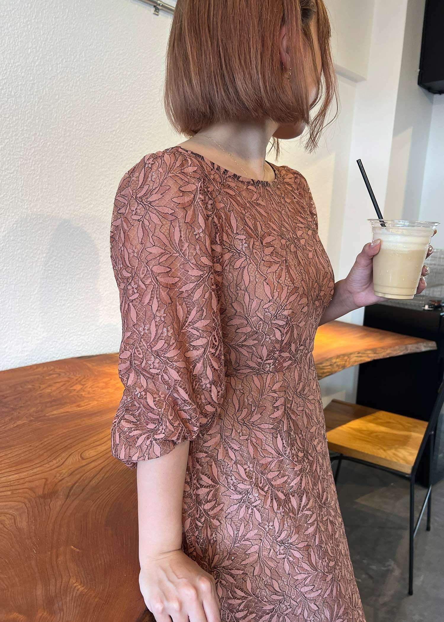 ギャザースリーブフラワードレス｜DorryDoll