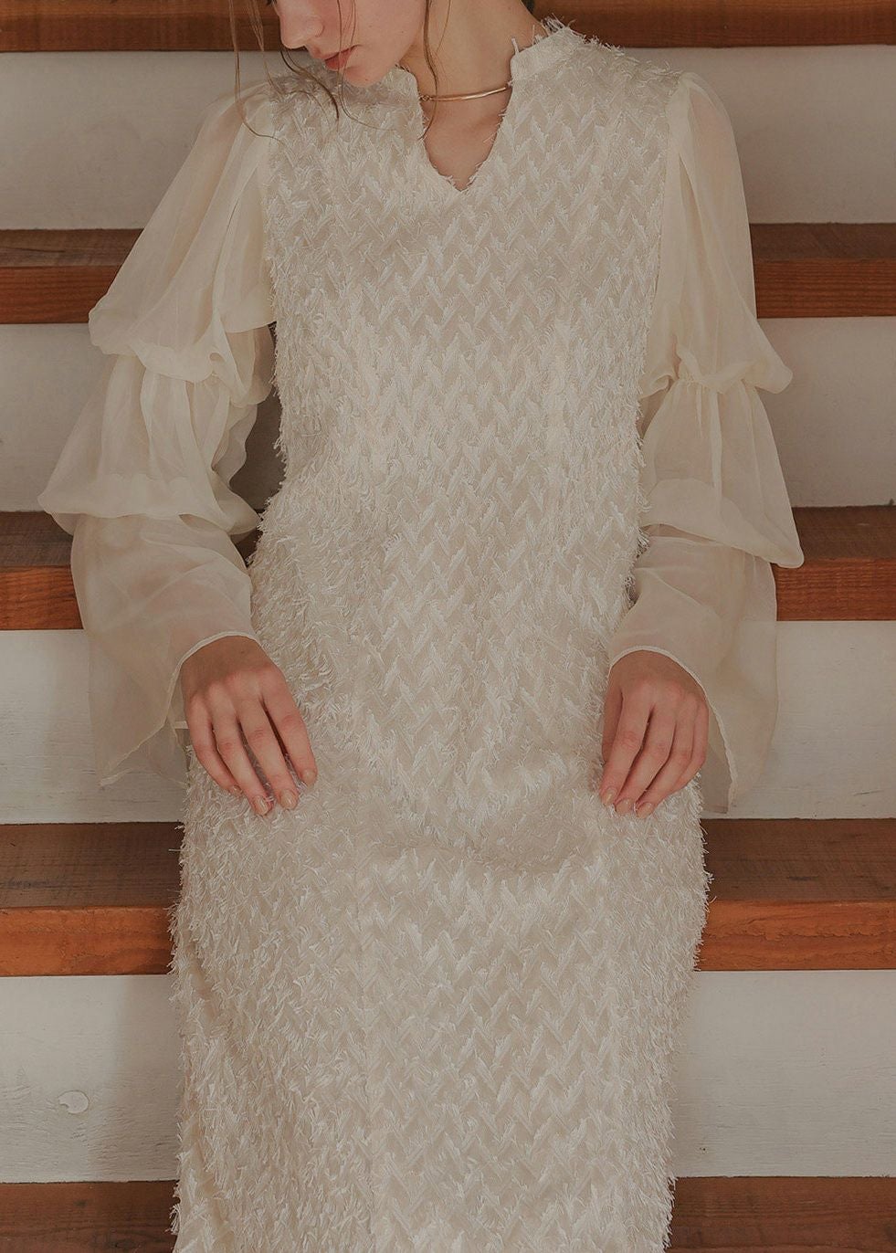 デザインスリーブシャギードレスのドレス|Dorry Doll / LE'RURE