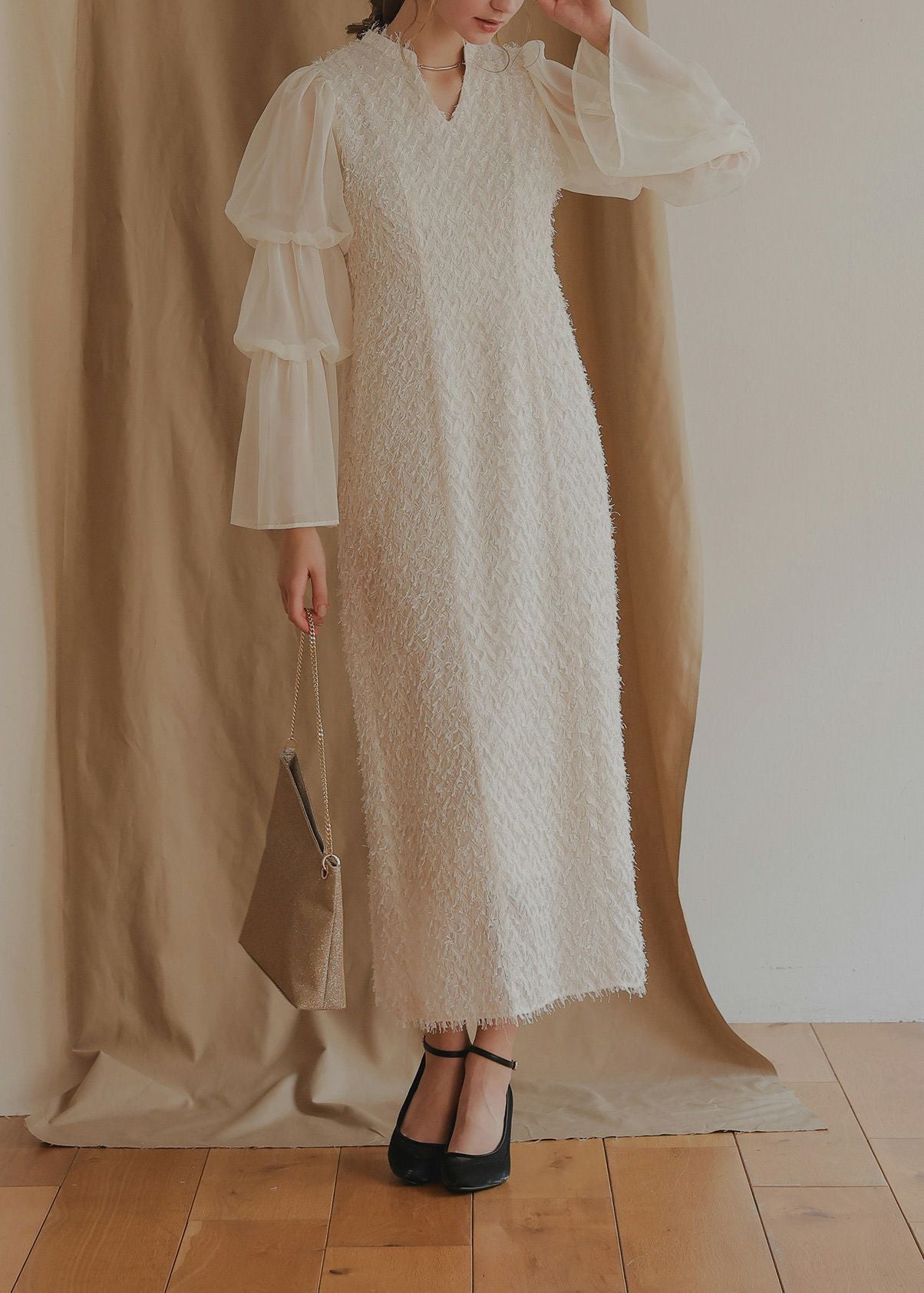 デザインスリーブシャギードレスのドレス|Dorry Doll / LE'RURE