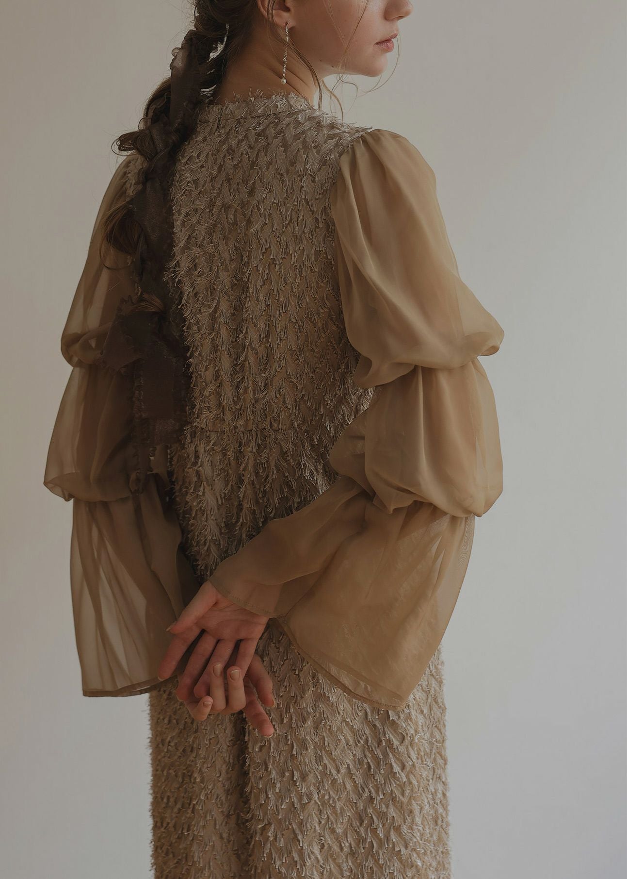 デザインスリーブシャギードレスのドレス|Dorry Doll / LE'RURE